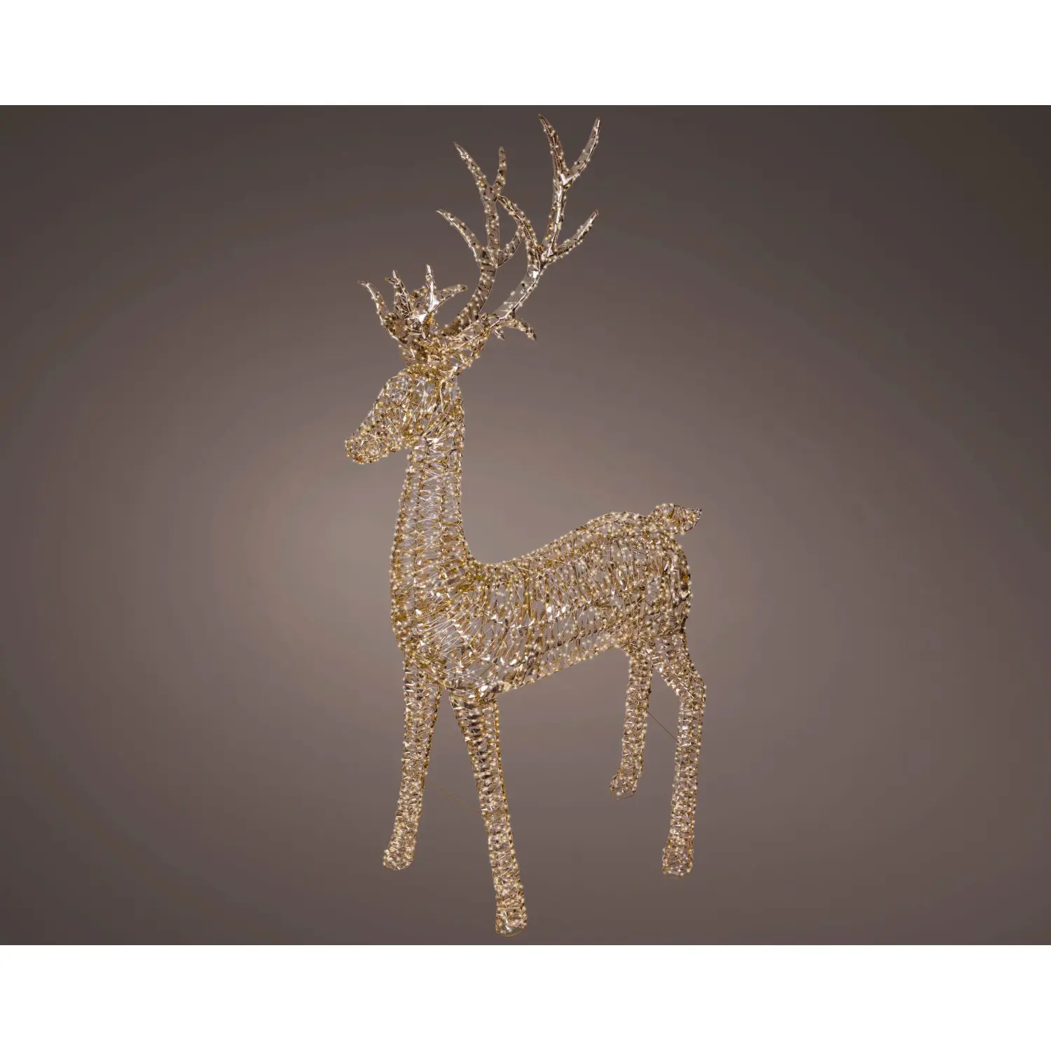 Lumineo Světelná dekorace sob, 5200 mikro LED teplá bílá, zlatá, 270 cm
