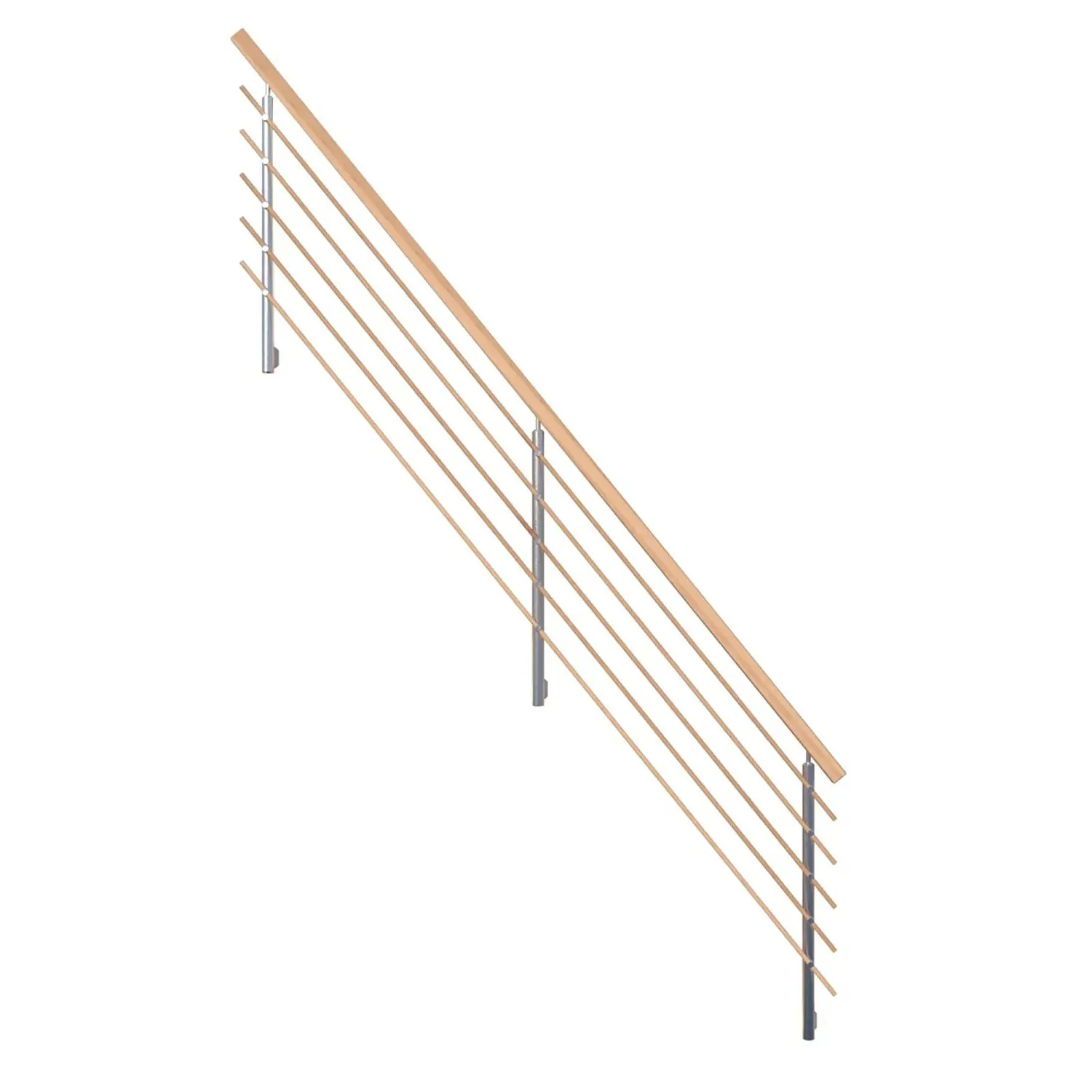 StarWood Designové dřevěné zábradlí s hranatým bukovým madlem 362 cm