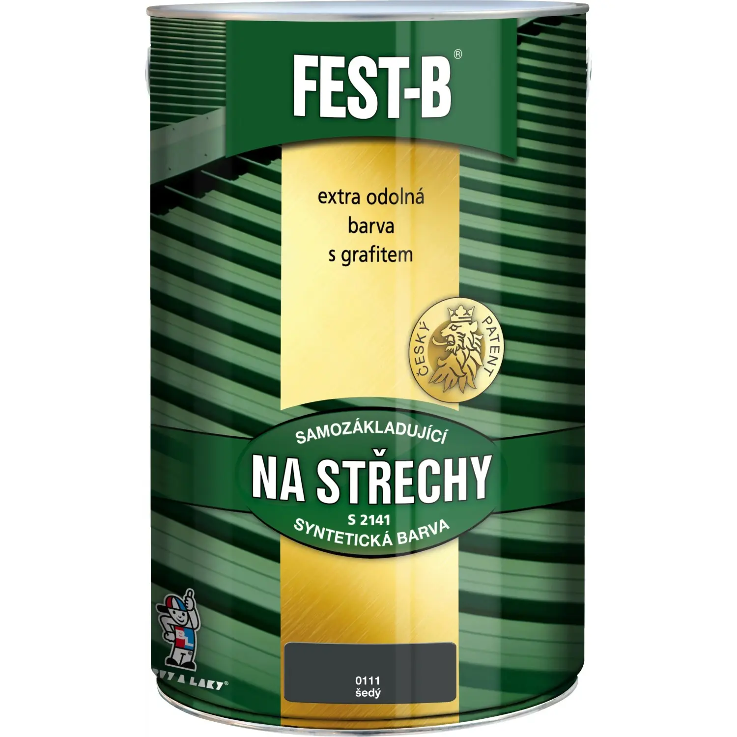 FEST-B Antikorozní nátěr na železo 2v1 na střechy S2141, 0111 šedá, 5 kg