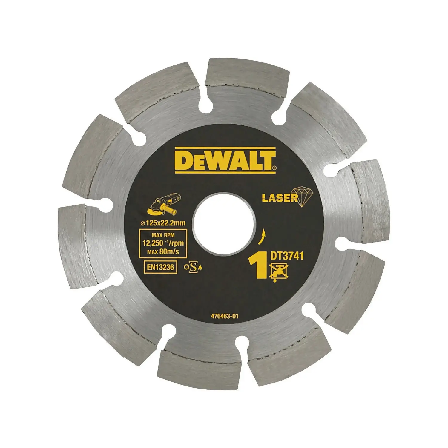 DeWALT Diamantový řezný kotouč segmentový laserem svařovaný DT3741 pr. 125 mm