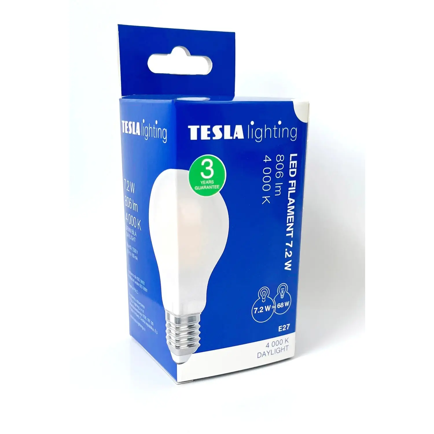 LED žárovka filament bulb 7.2W E27 4000K 806LM