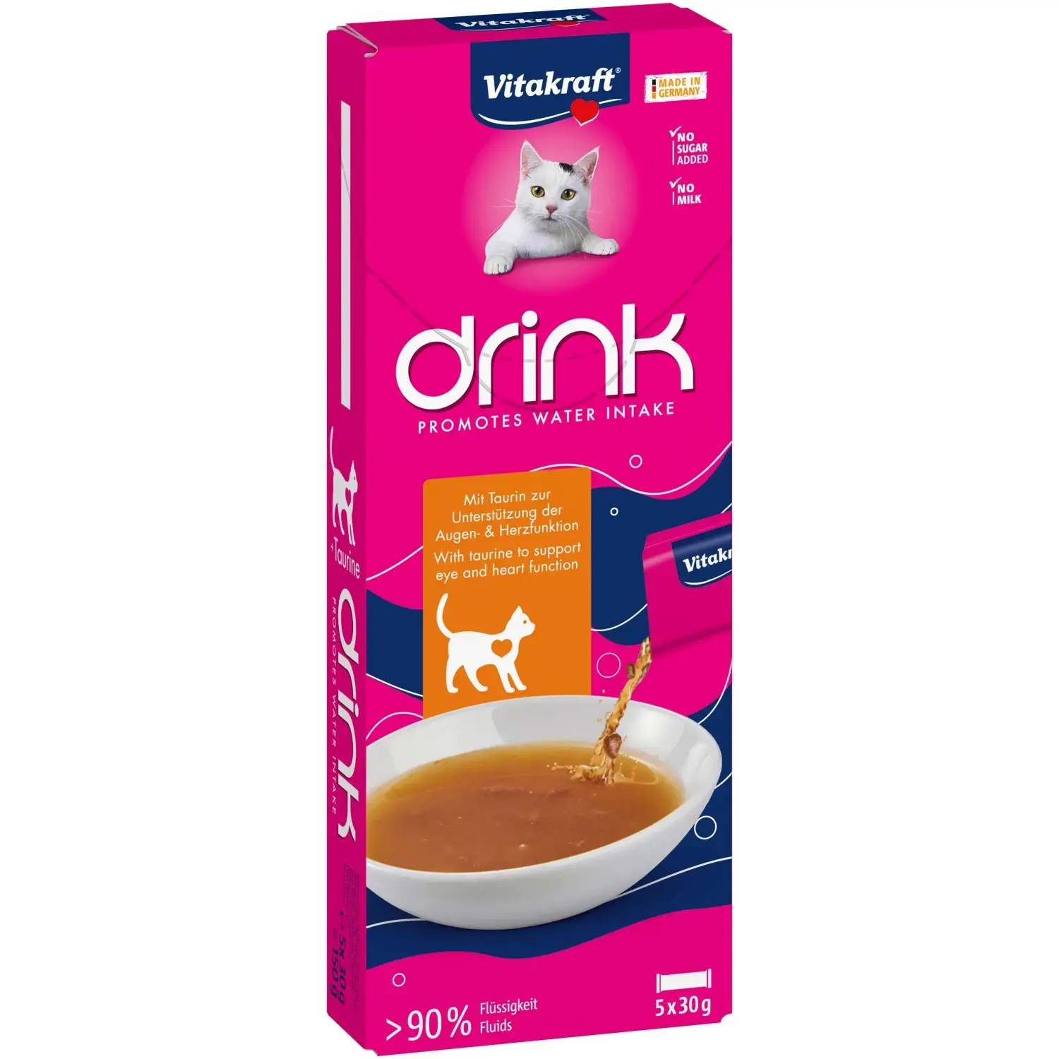Vitakraft Tekutá pochoutka pro kočky Cat Drink kuřecí s taurinem, 5 x 30 g