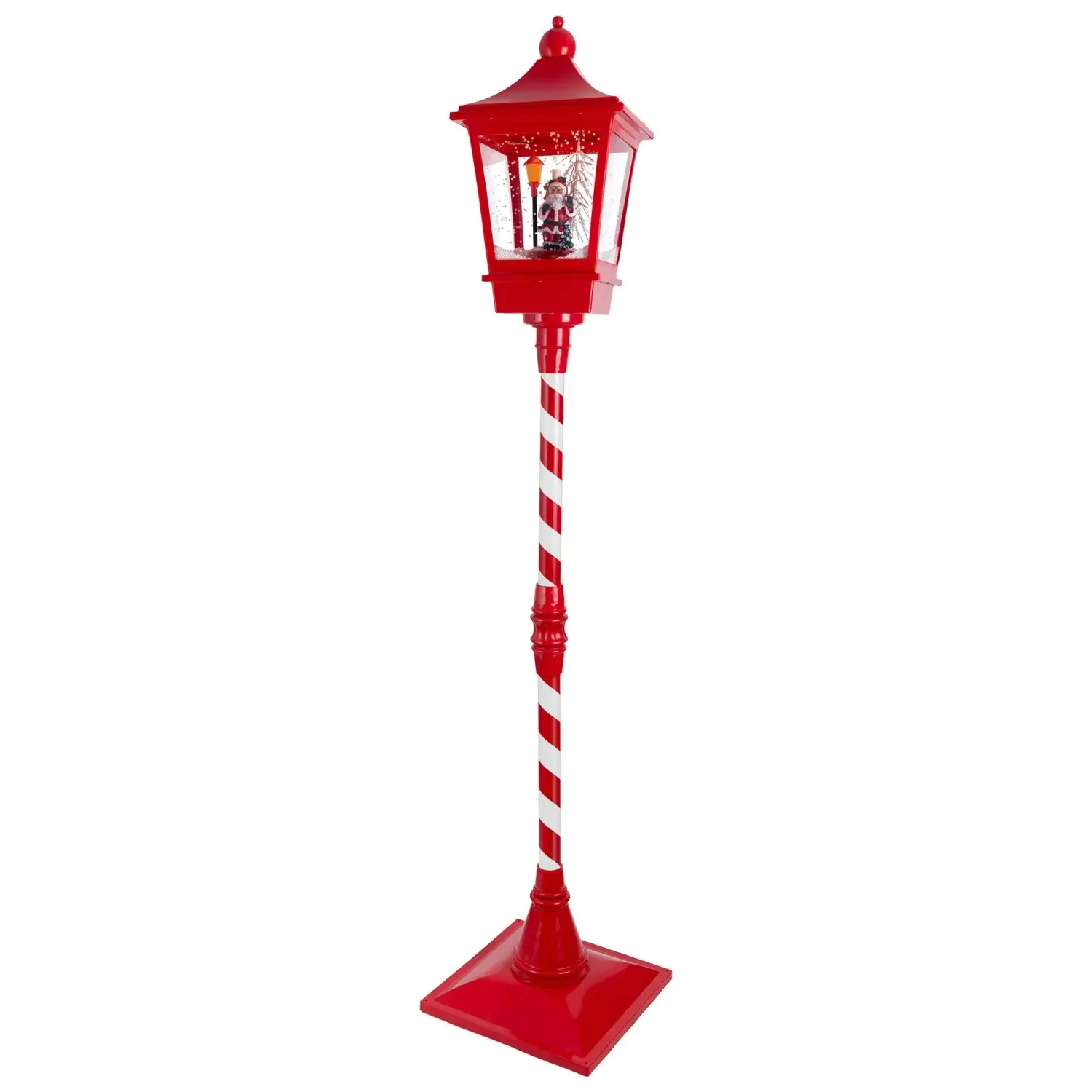 Lumineo LED lucerna "Santa Claus" s funkcí sněžení, červeno-bílá, výška 185 cm