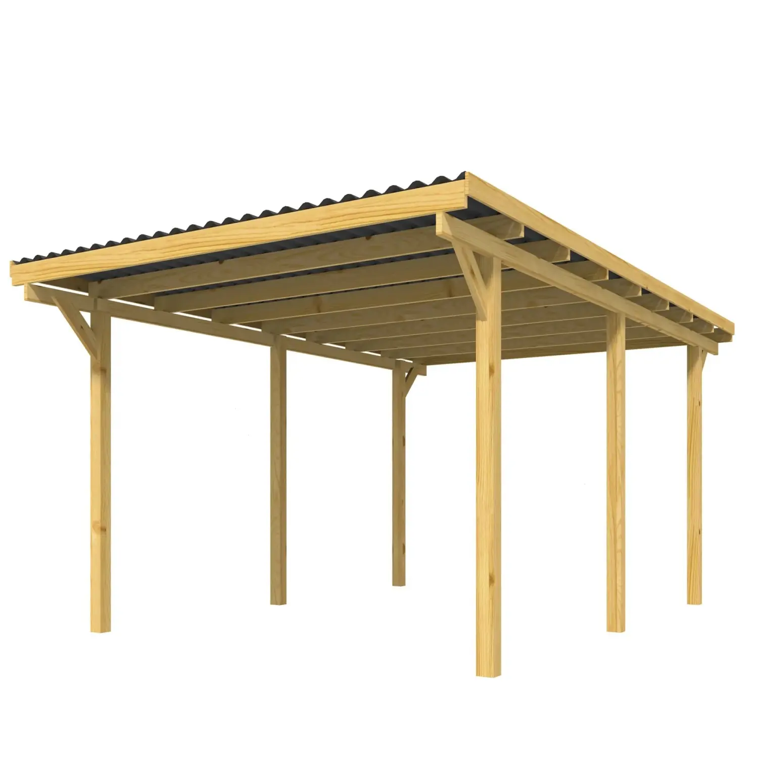 Stelmet Přístřešek pro jedno auto Föhr přírodní zelená 495 x 303 x 228 cm