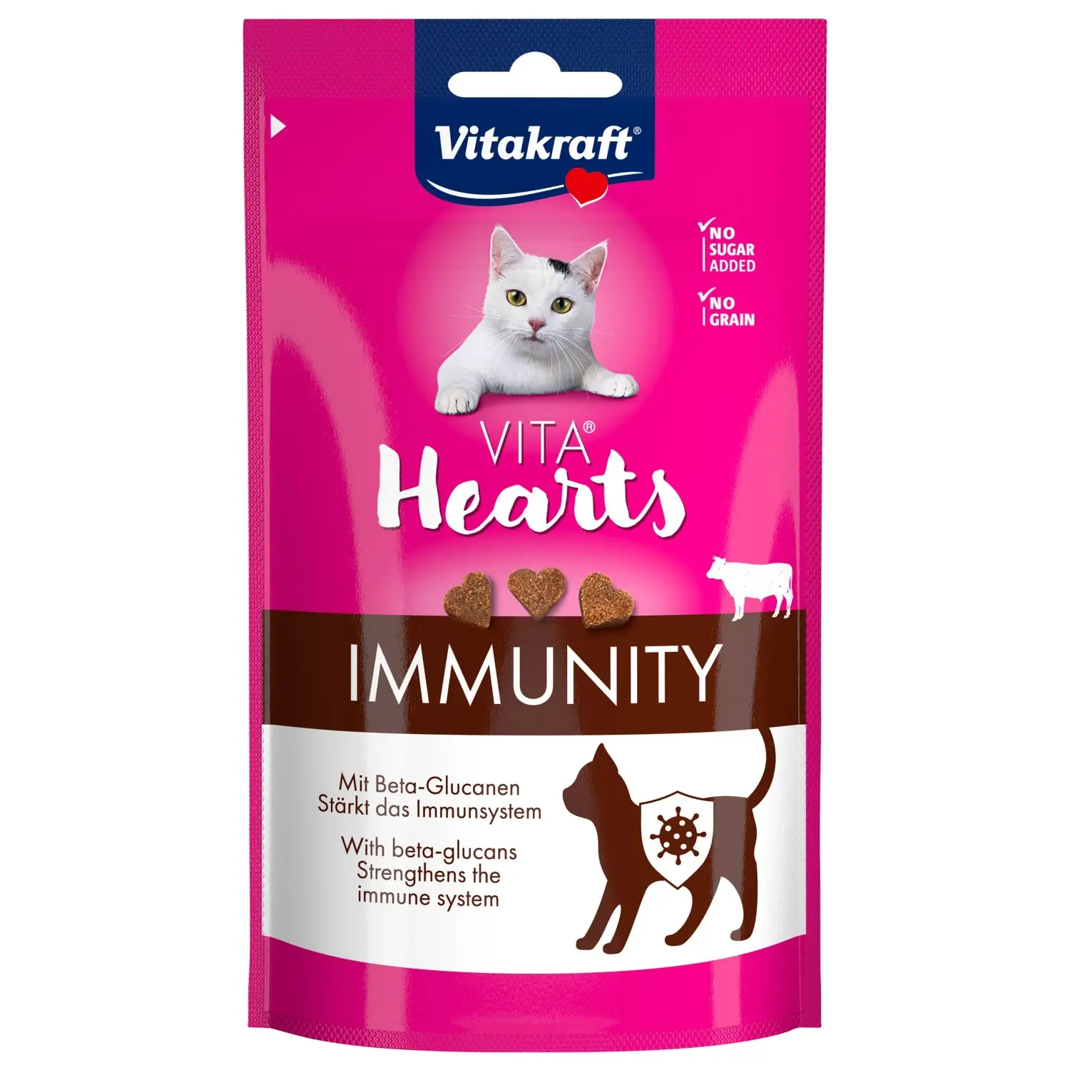Vitakraft Pochoutka pro kočky Vita Hearts Immunity s hovězím, 40 g