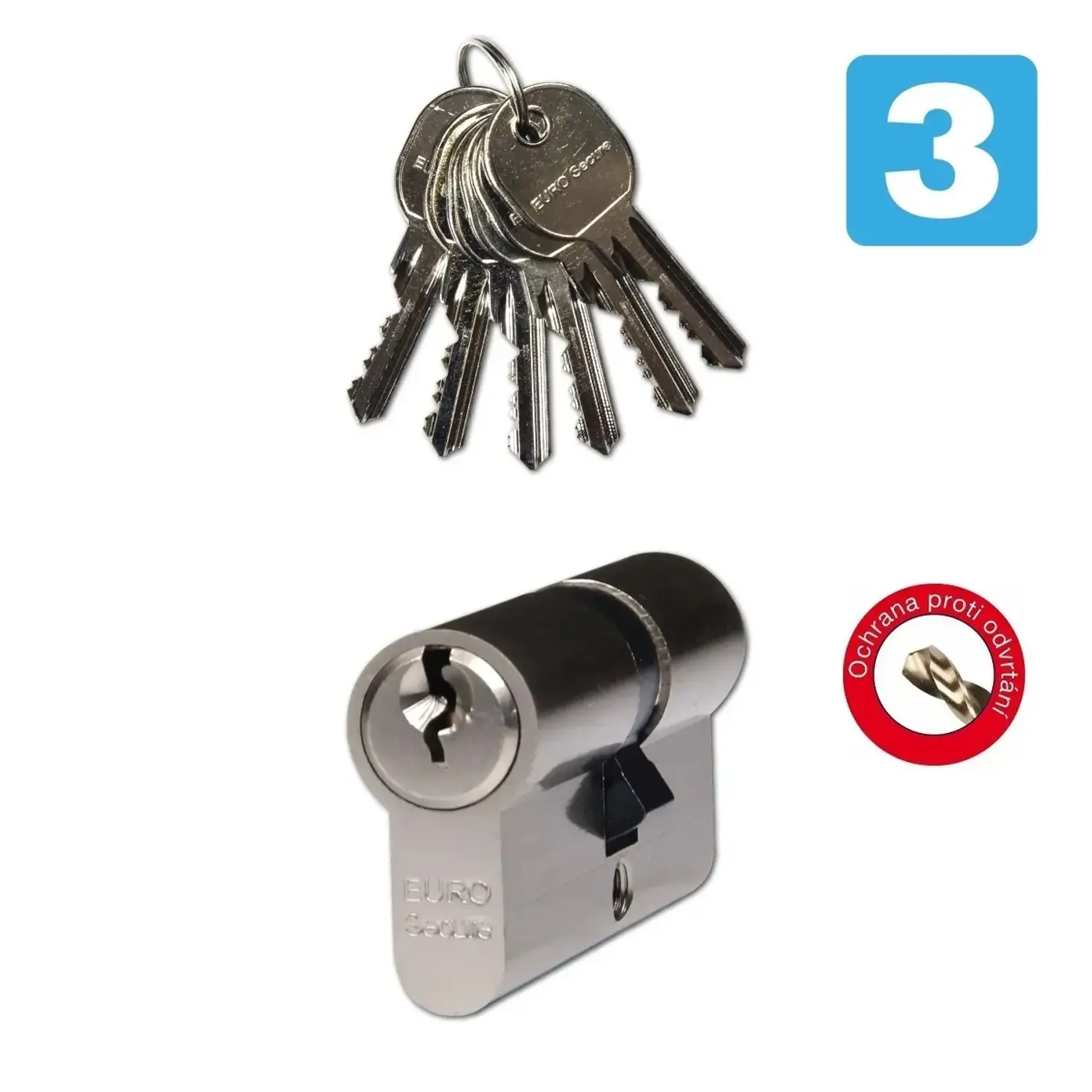 Richter Czech EURO Secure Bezpečnostní vložka 35/40, 6 klíčů, matný nikl