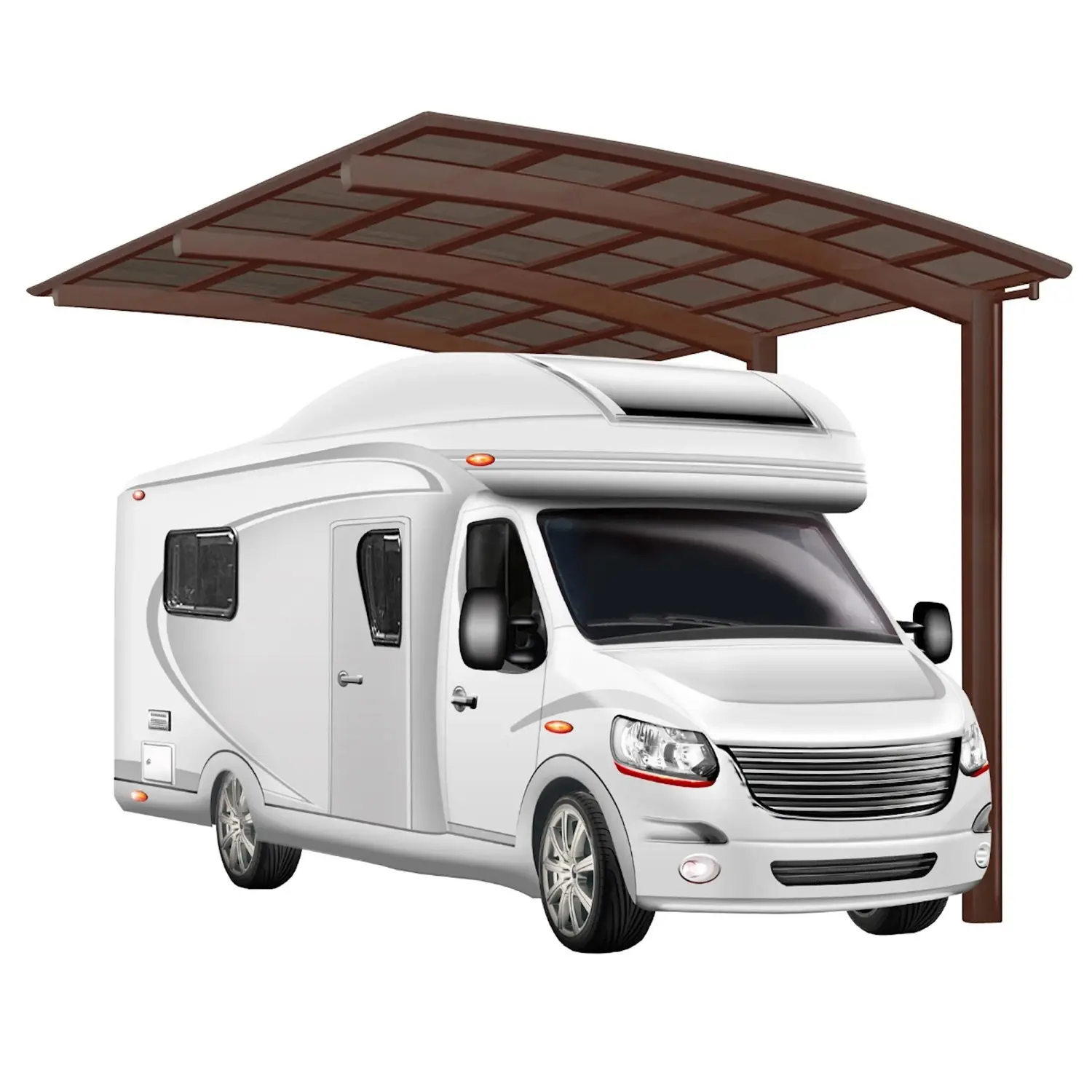 Ximax Alu přístřešek na auto Portoforte Caravan Typ 80 matná hnědá 270 x 495 cm