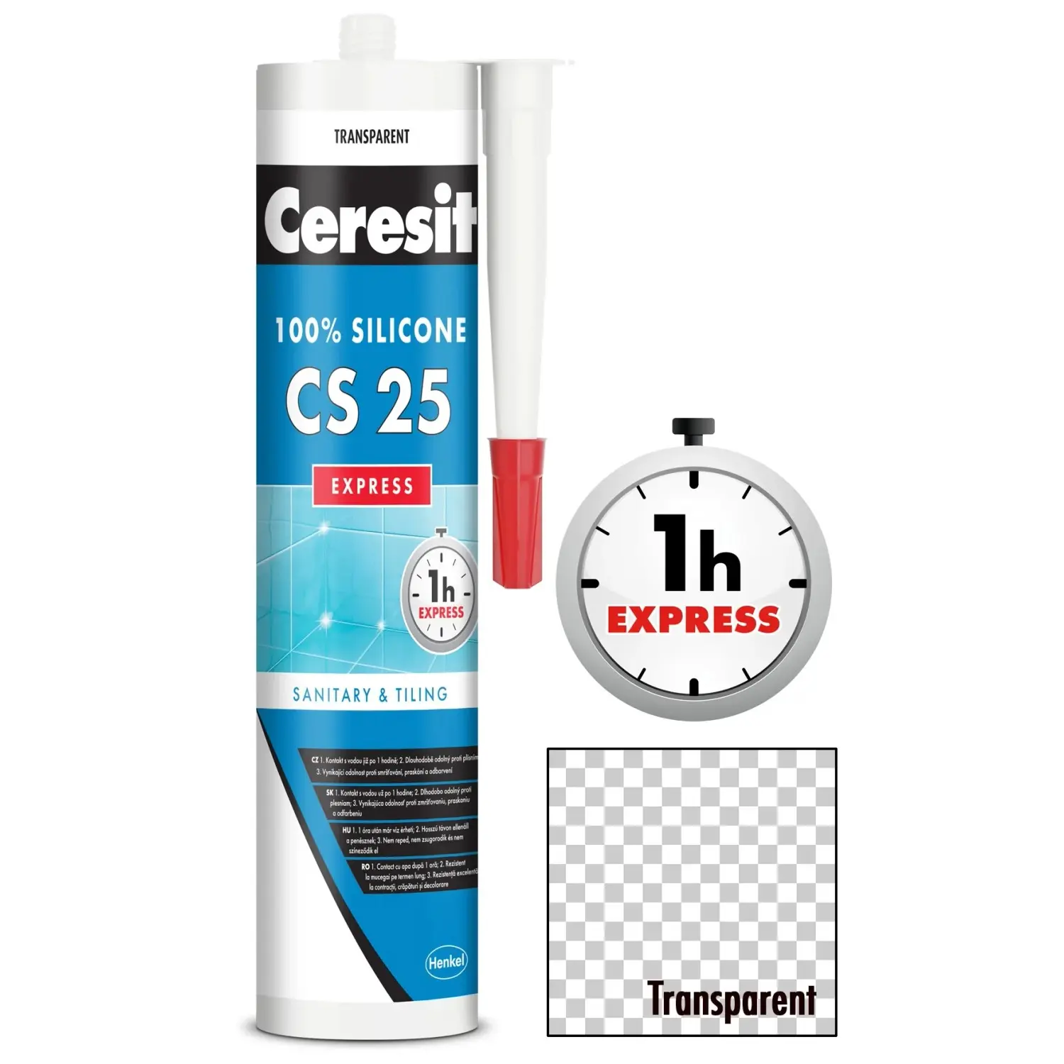 CERESIT Sanitární silikon CS 25 Express transparentní 280 ml