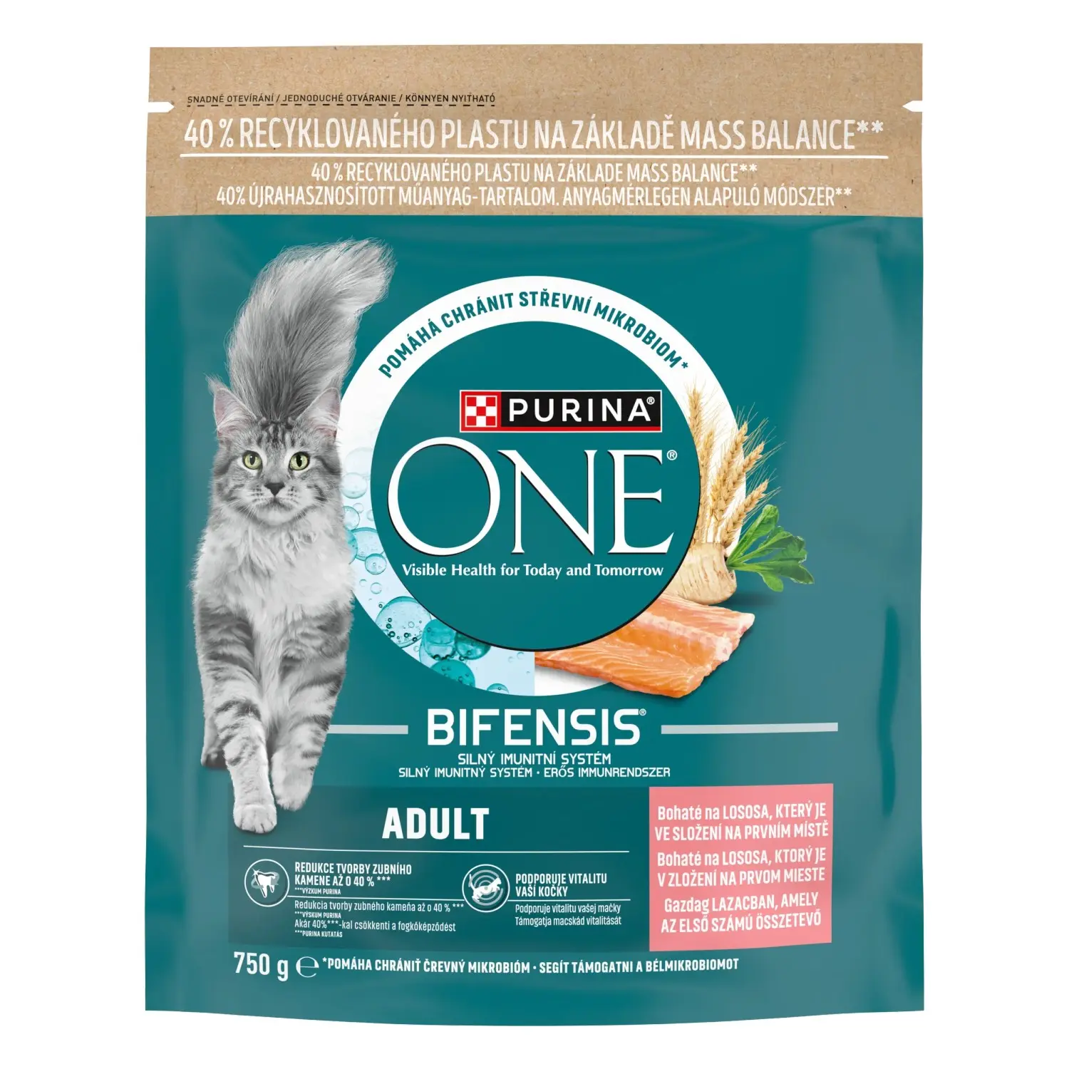 PURINA ONE Bifensis Adult granule pro kočky losos 750 g