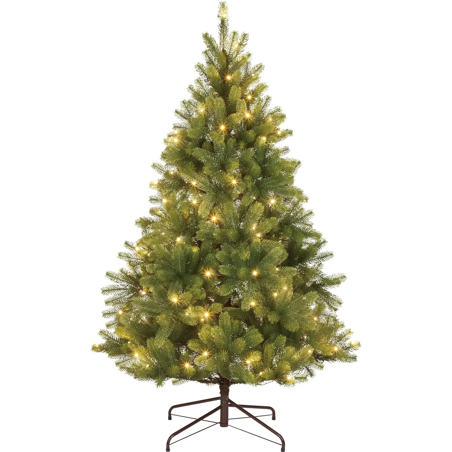 VLC Umělý vánoční stromek jedle NAGANO zelená, 120xLED, 738xvětev, pr. 91x150 cm