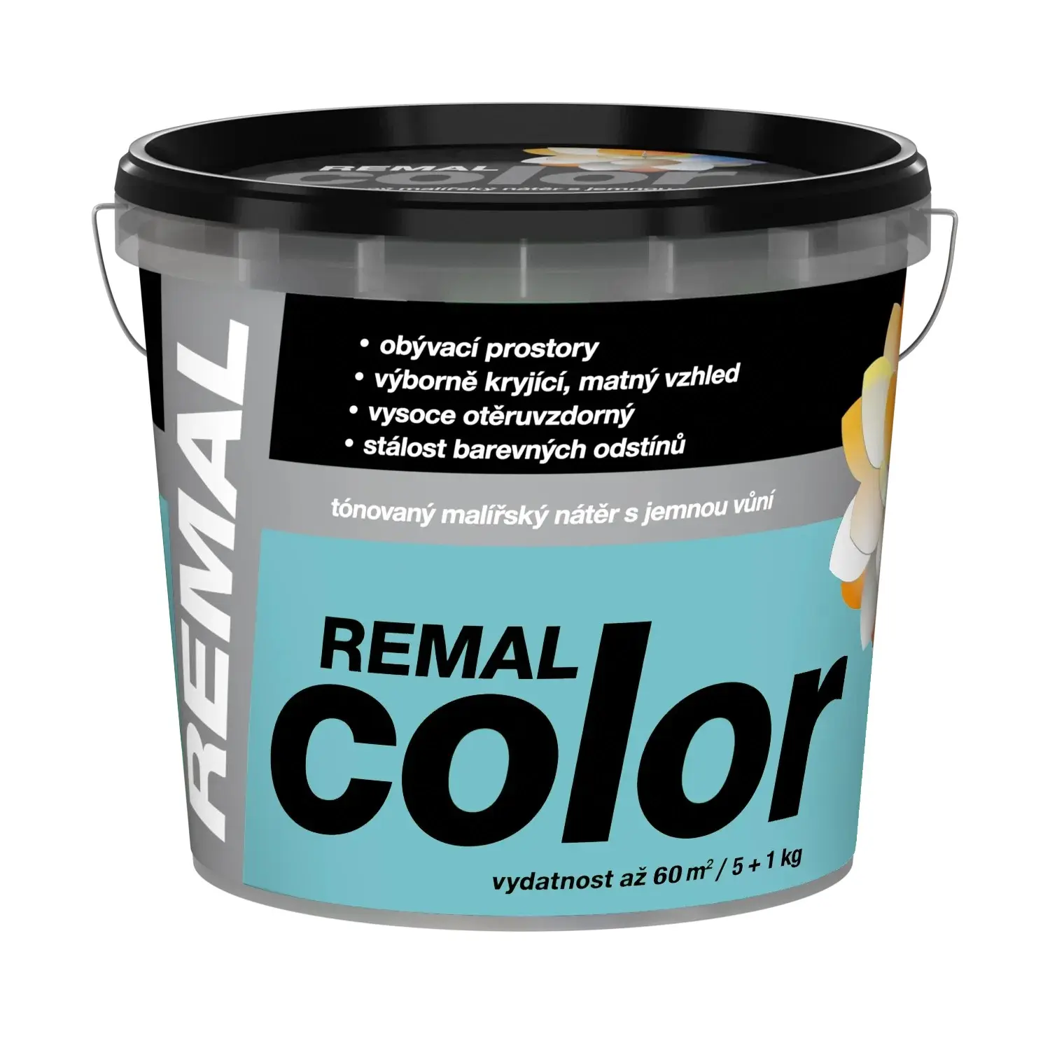 REMAL Color Tónovaný malířský nátěr s jemnou vůní, 425 Tyrkys, 5 + 1 kg