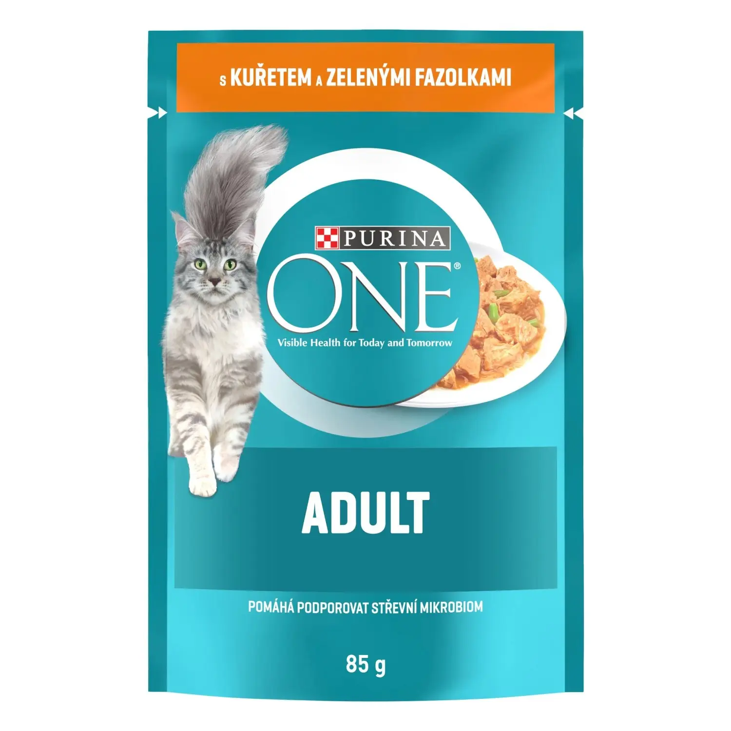 Purina One Kapsička pro kočky Adult mini filetky s kuřetem a zelenými fazolkami ve šťávě 85 g