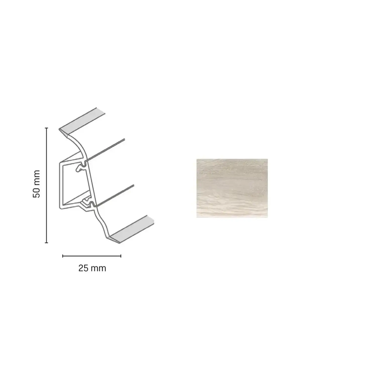 Döllken Profiles Lišta SLK 50 2157 jasan stockholm 50 x 25 x 2500 mm