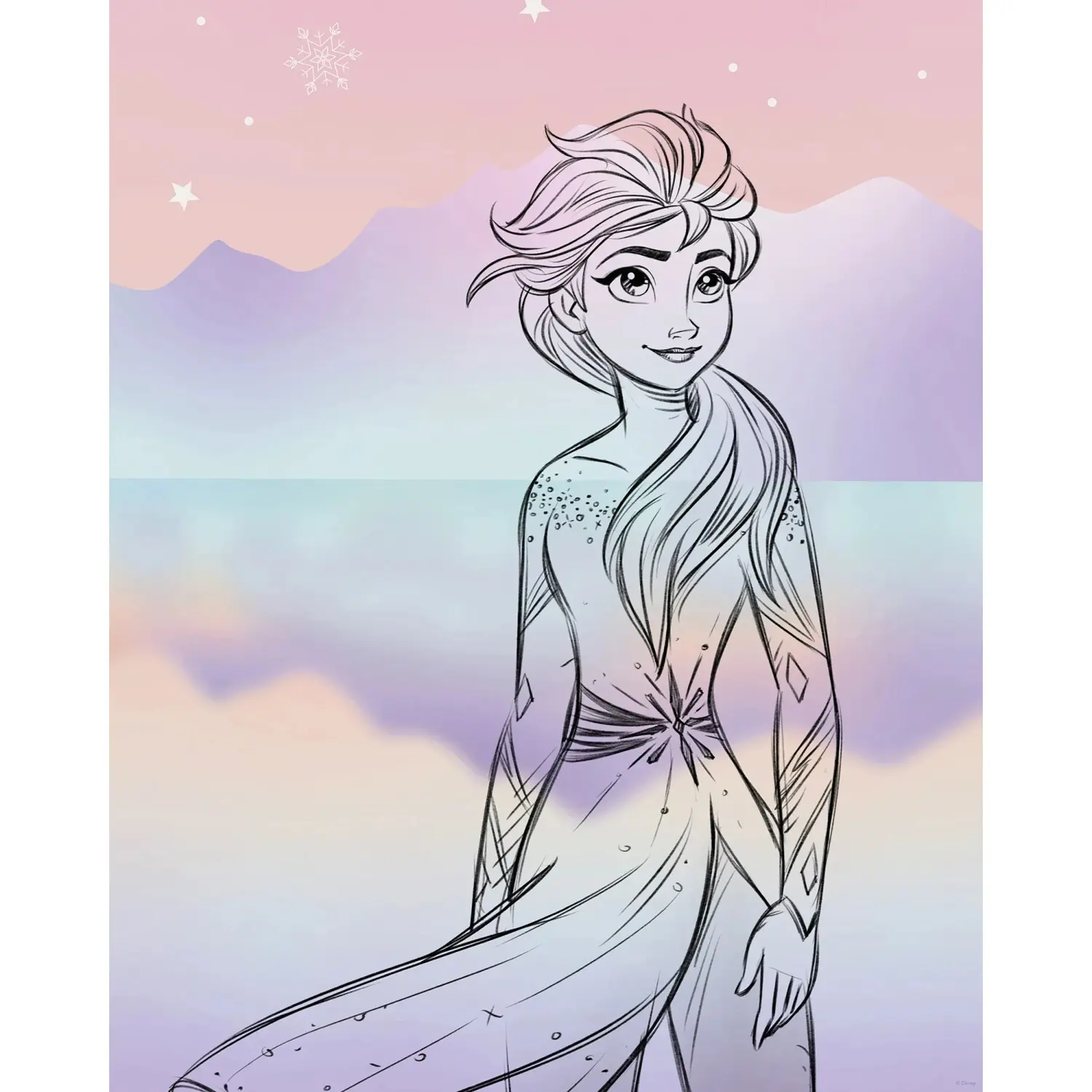 Komar Plakát Disney Frozen Pastell Lights 40 x 50 cm