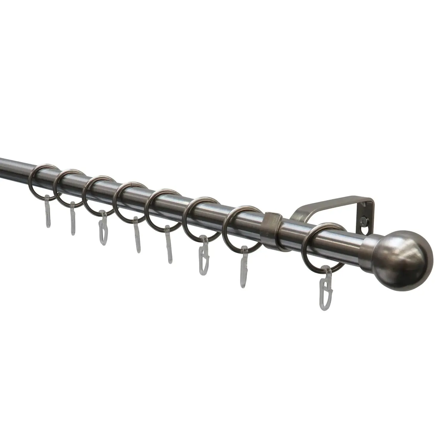Gardinia Kompletní sada záclonové tyče koule pr. 19mm, kov vzhled nerezu, 120 cm