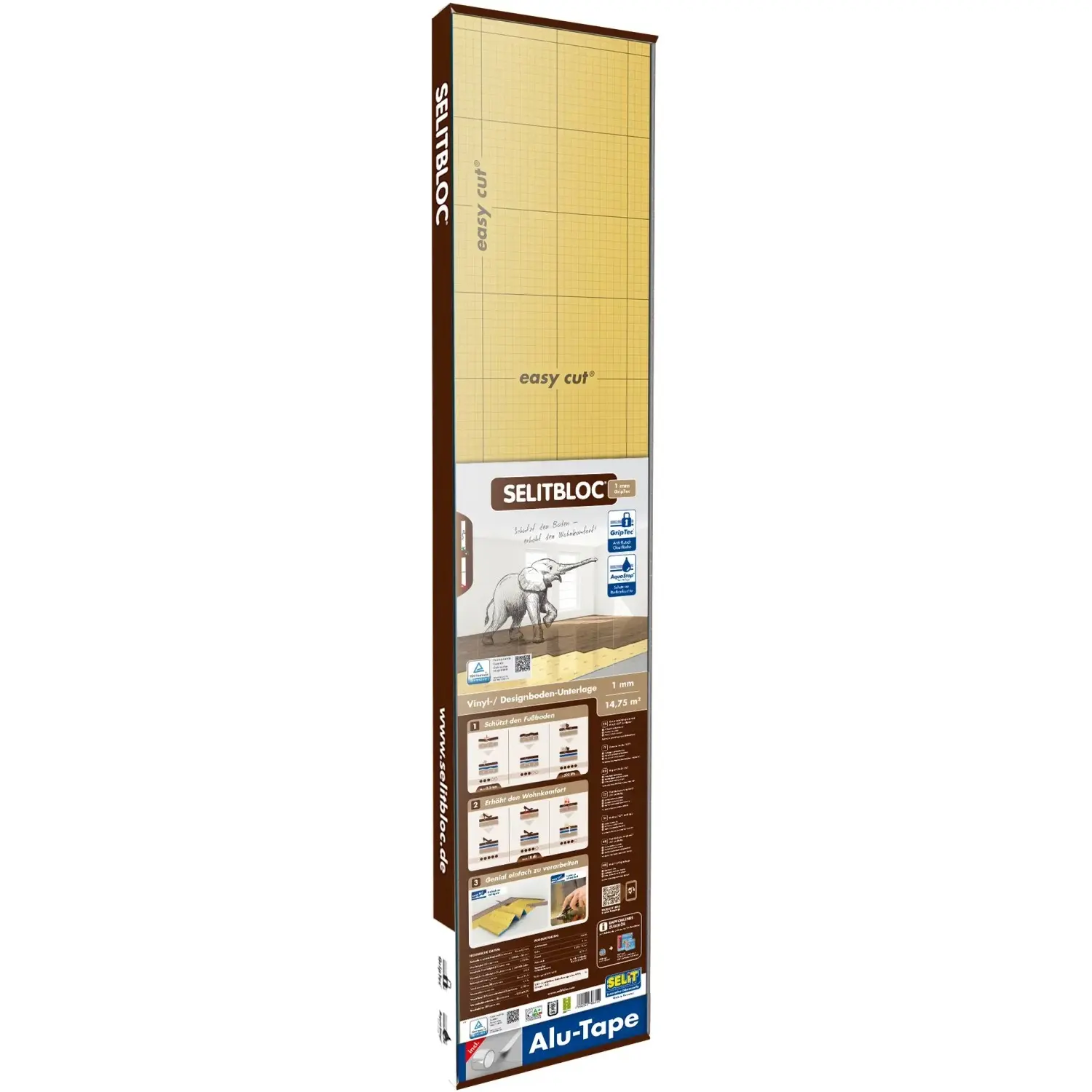 SELIT Podložka pod vinylovou podlahu SELITBLOC GripTec 1 mm, 1,2 x 12,5 m
