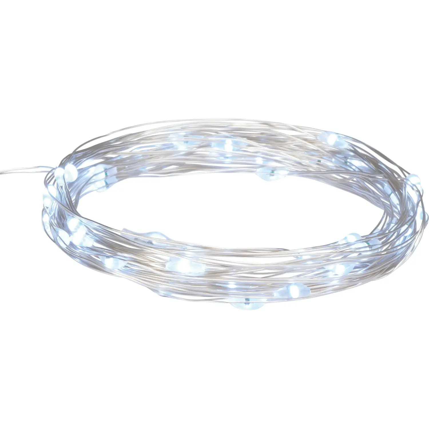 LED světelný řetěz 40x mini LED, studená bílá, IP44, měděný drát, 4,1 m