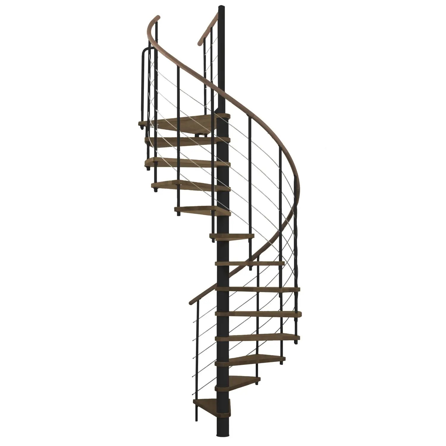 Minka STAIRS Kombinované točité schodiště Venezia ořech/černá pr. 120 cm