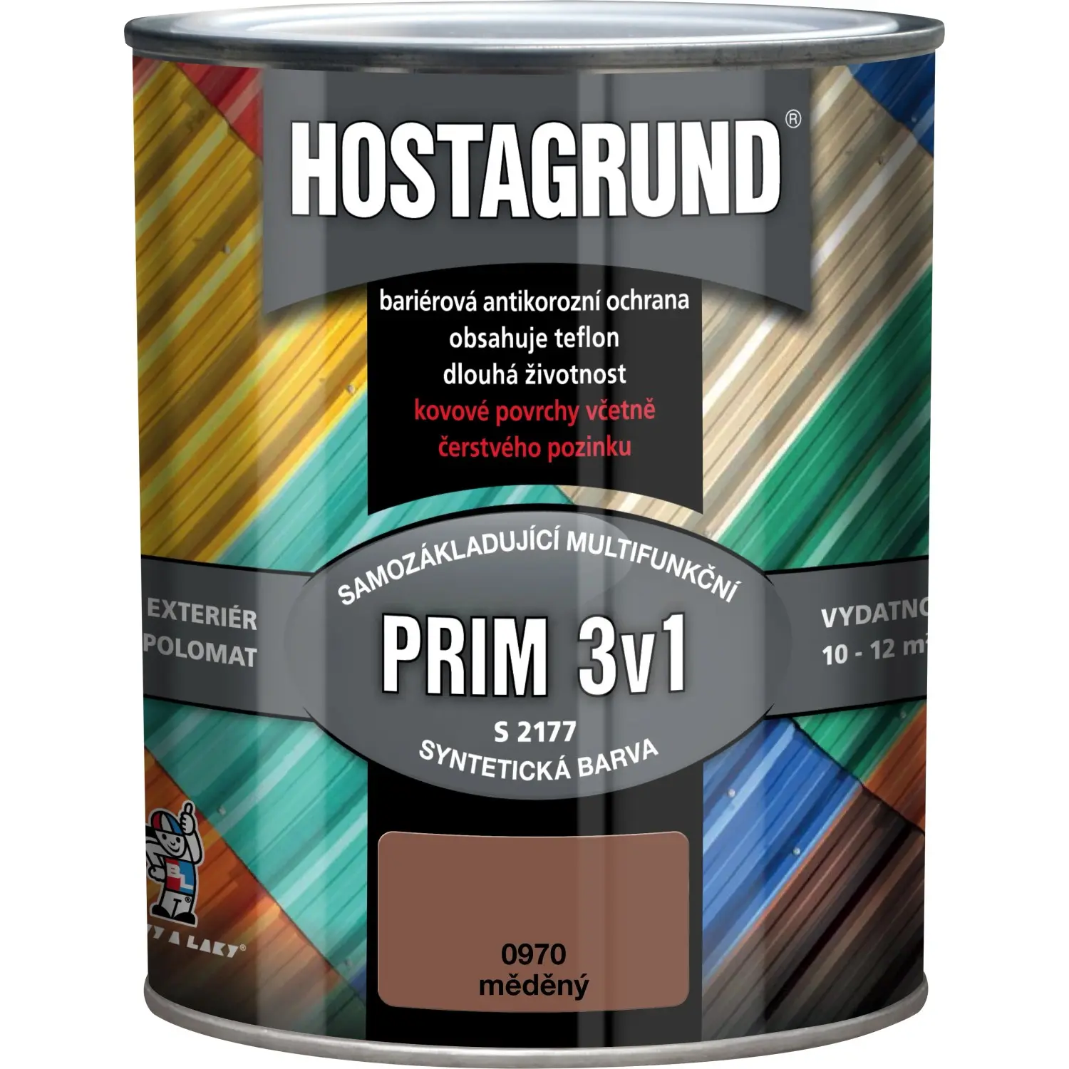 HOSTAGRUND Základní i vrchní barva na kov 3v1 PRIM S2177 0970 měď 600 ml