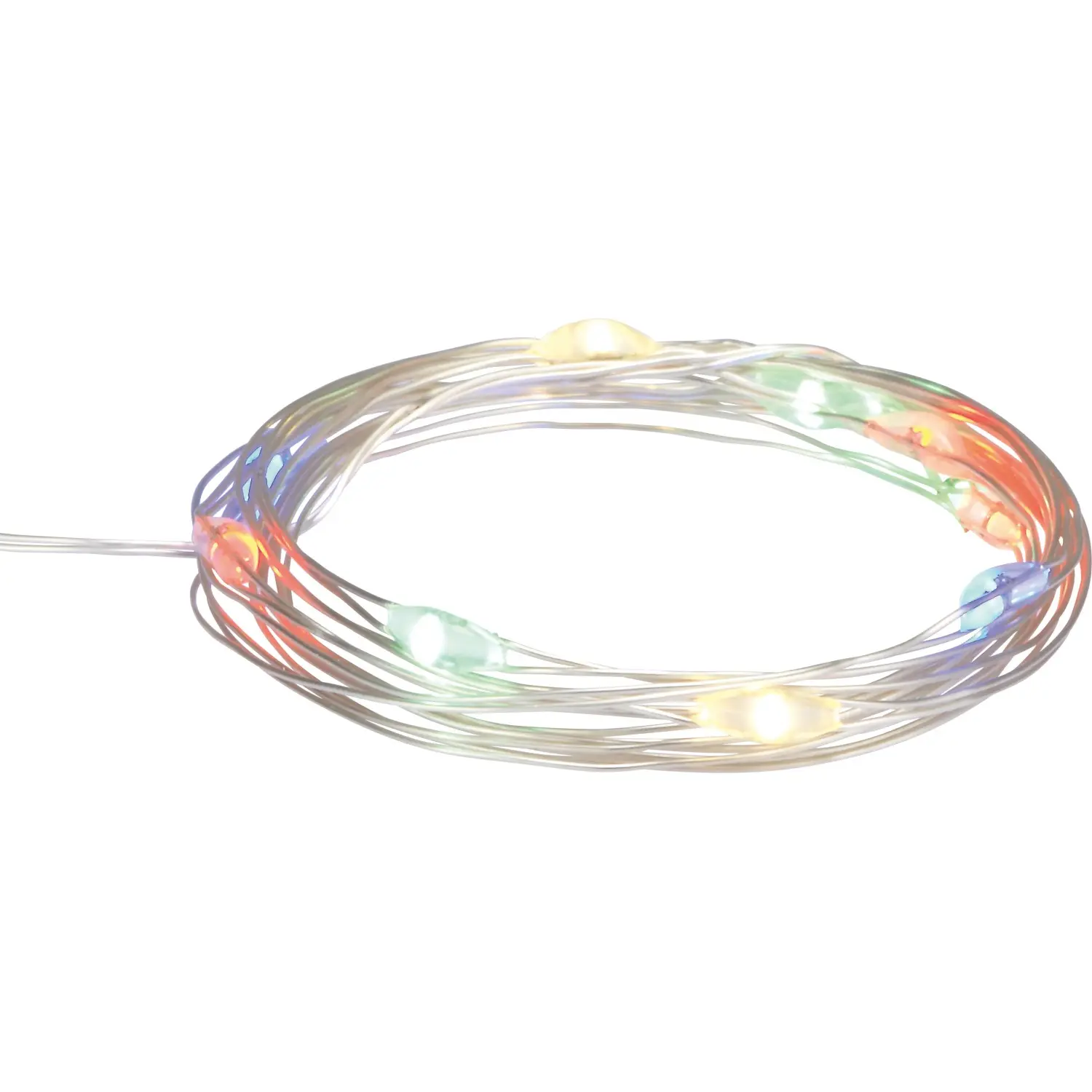 LED světelný řetěz 10x mini LED, vícebarevná, IP20, měděný drát, 1,1 m