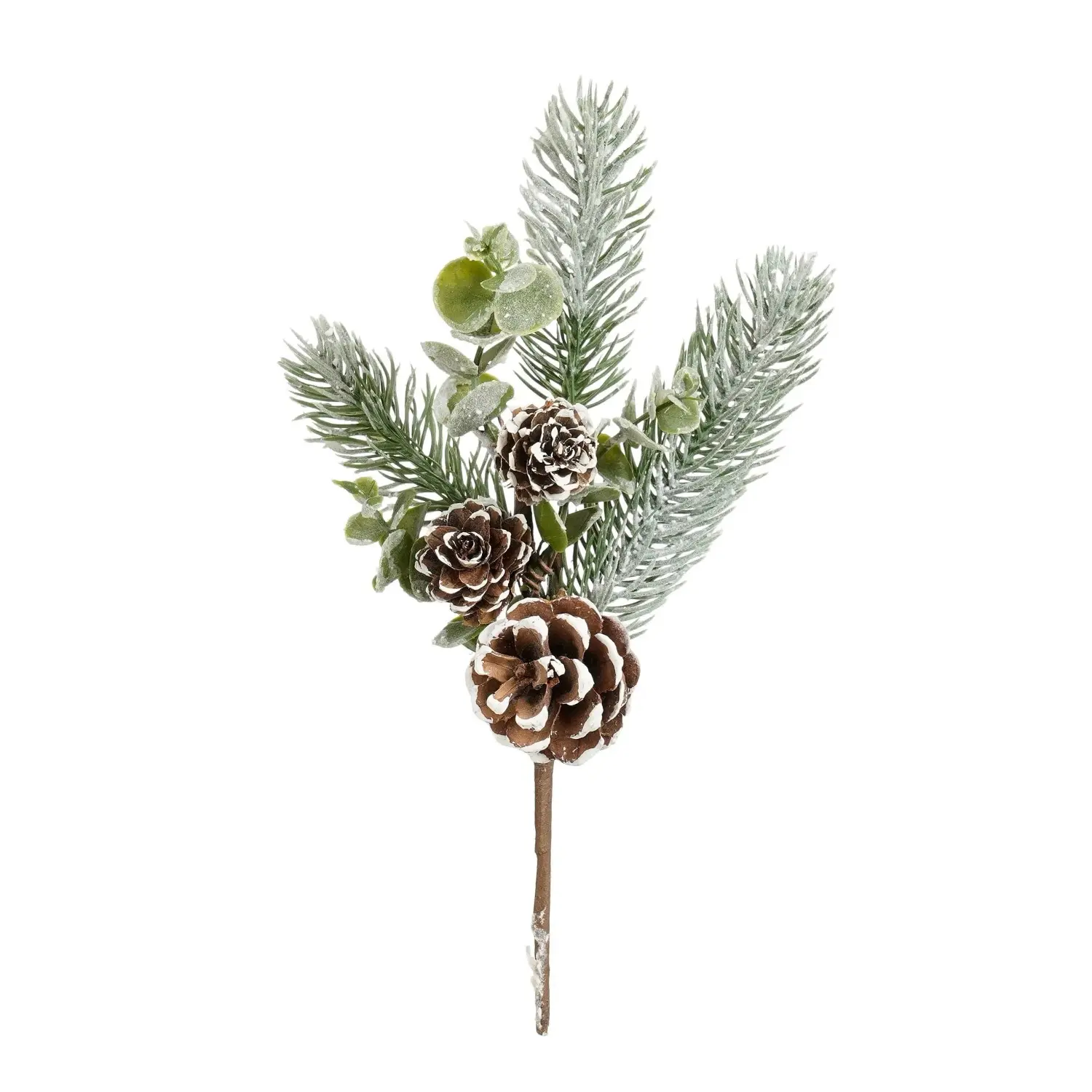MICA Umělá rostlina - větvička se šiškami zelená 25 cm