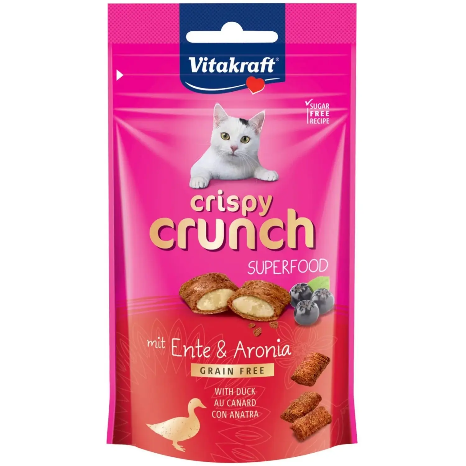 Vitakraft Pochoutka pro kočky Crispy Crunch Superfood kachna a aronie 60 g