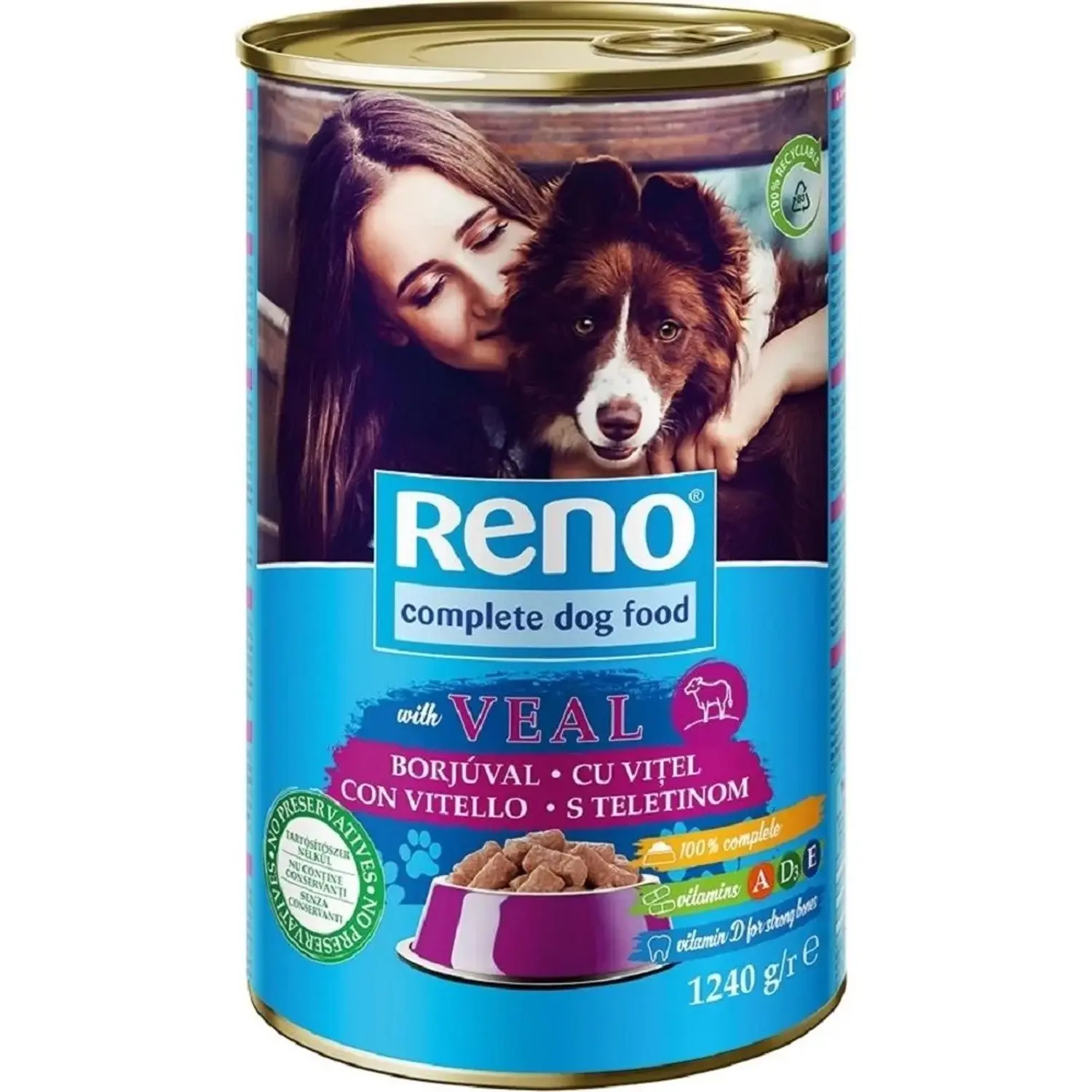 RENO Dog telecí, kousky 1240 g