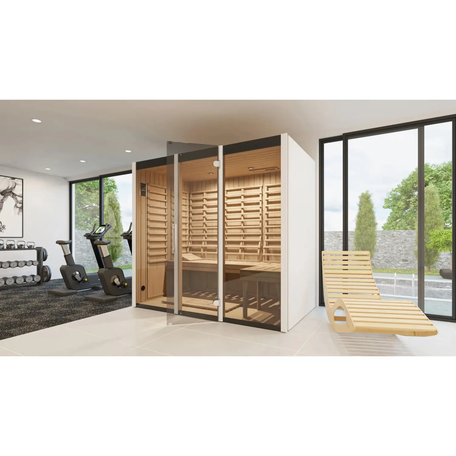 Weka Infračervená kabina Osby 2 s deskovými infrazářiči (Š x H) 212 x 125 cm