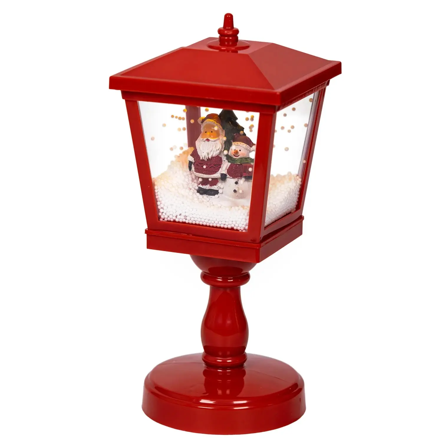 Lumineo Dekorativní LED lucerna 4 LED teplá bílá, červená, 13,5 x 13,5 x 32,5 cm