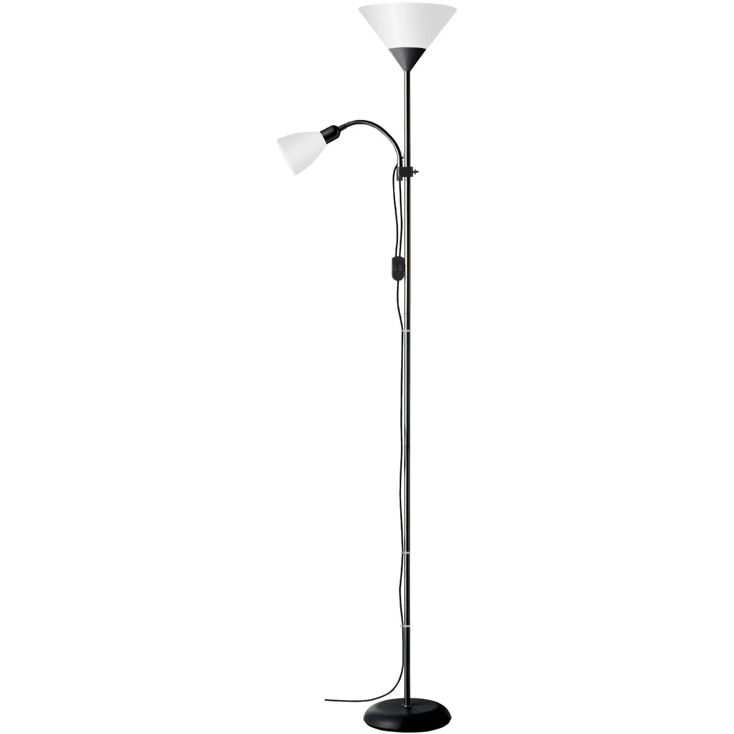 Brilliant Stojací lampa se čtecím ramenem Spari, černá/bílá, 41 x 25 x 180 cm