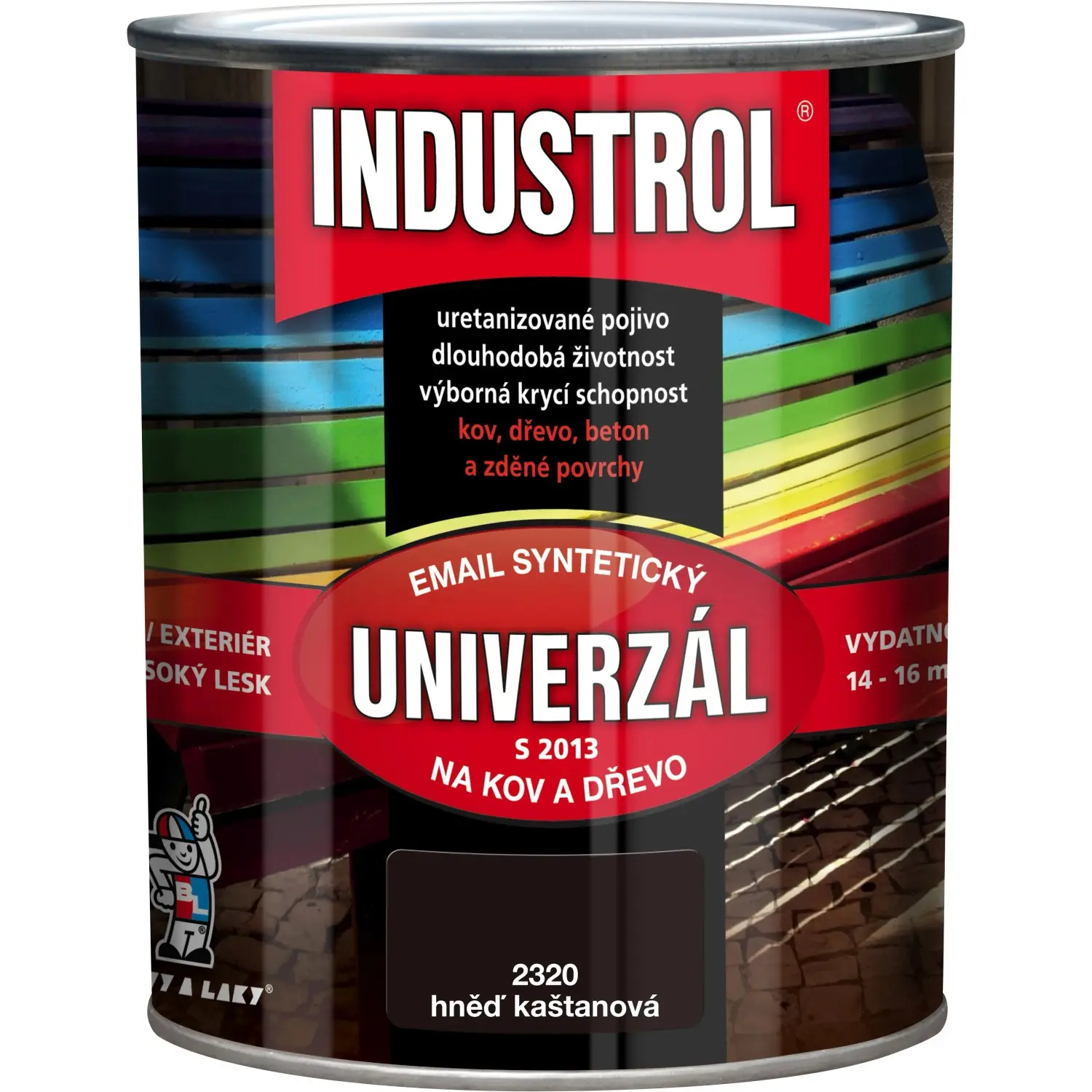 INDUSTROL Email na kov a dřevo S2013 UNIVERZÁL 2880 hněď kaštanová 750 ml