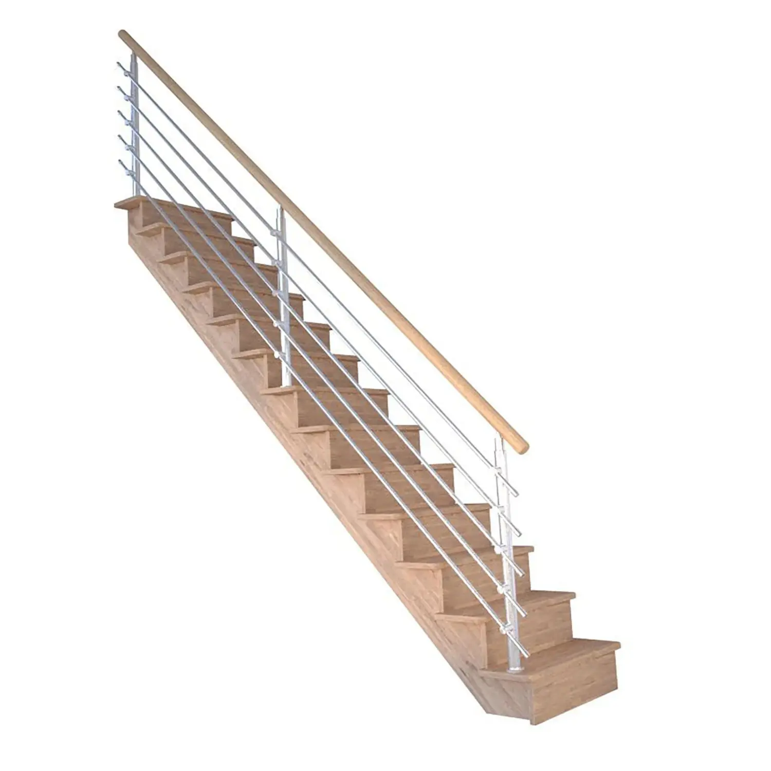 StarWood Schody Lindos Pro dubové rovné 100cm uzavřené design. nerez. zábradlí
