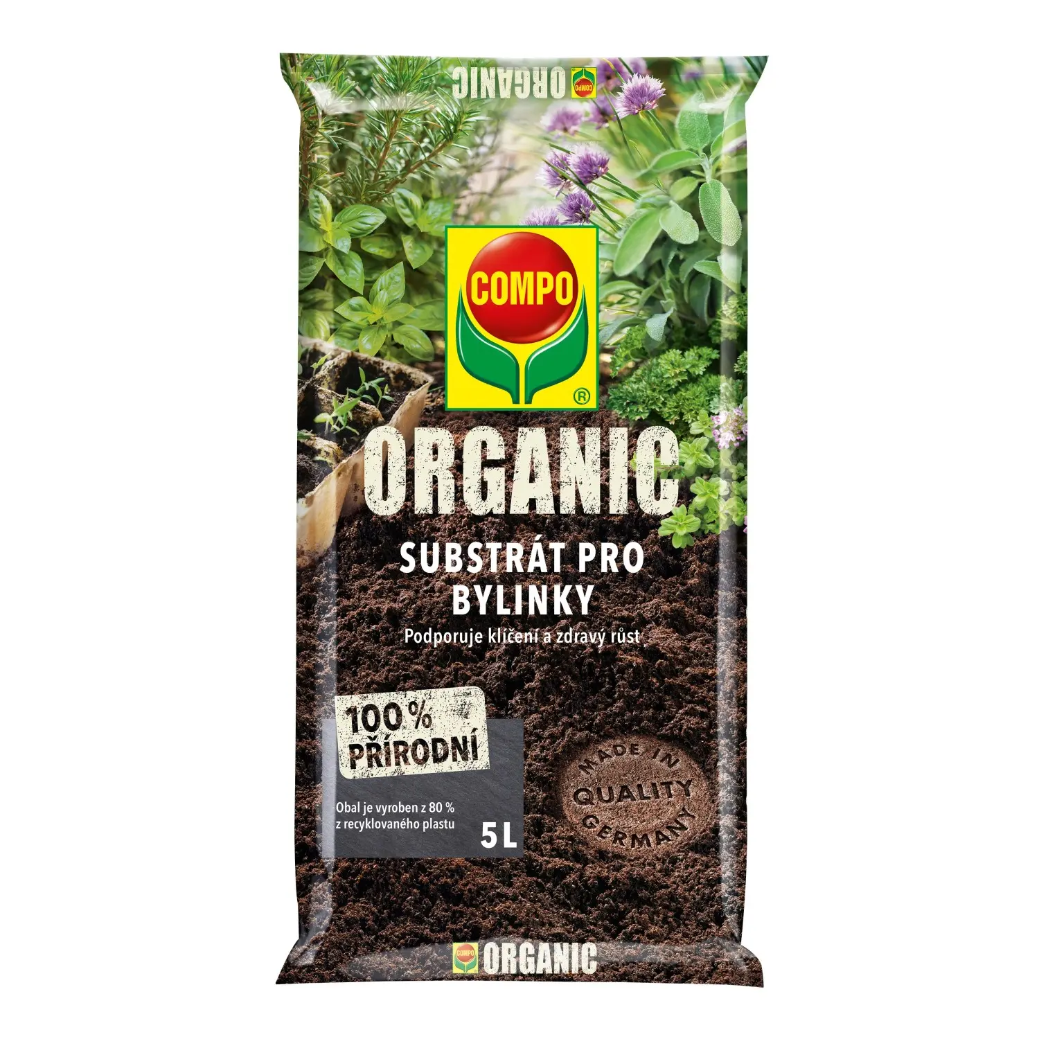 COMPO ORGANIC Substrát pro bylinky a výsev, 5 l