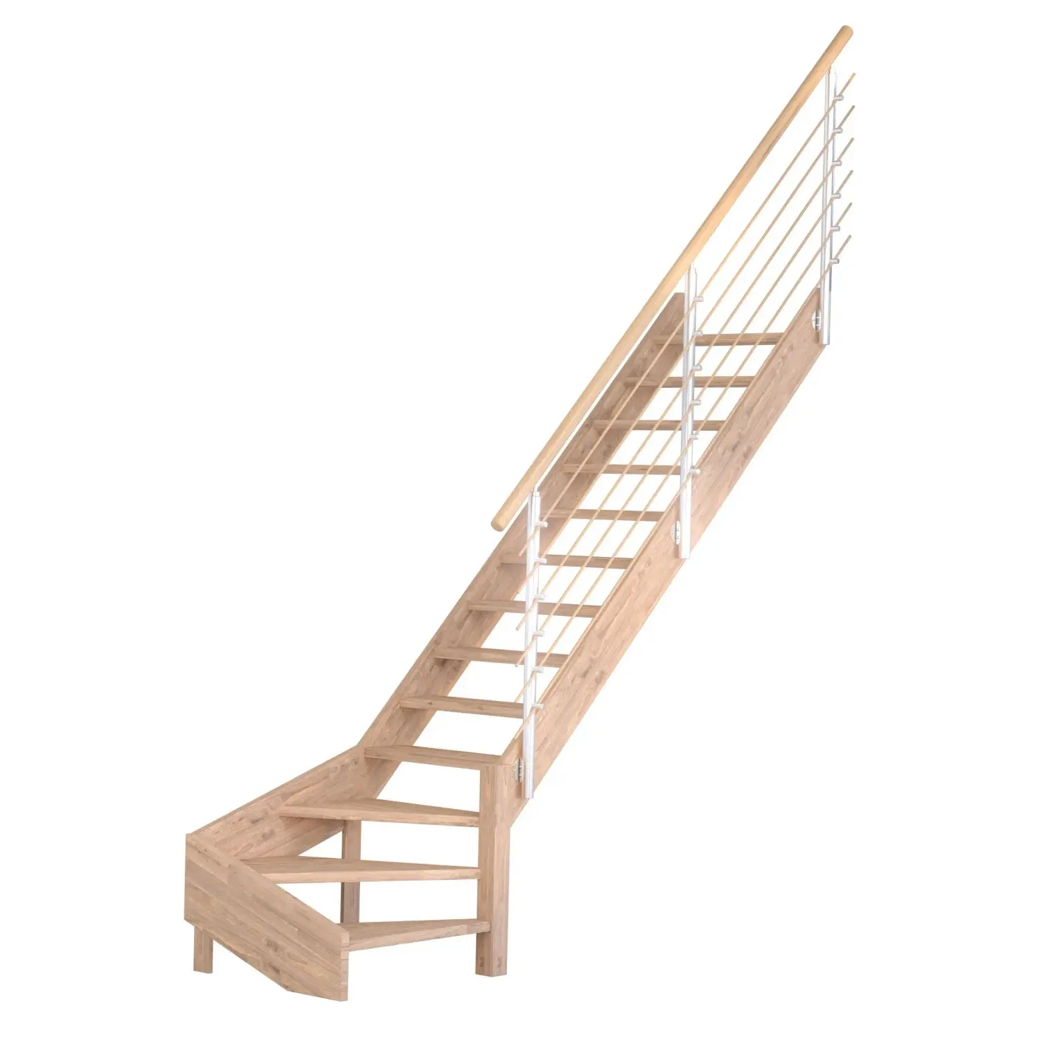 StarWood Schody Mykonos Pro dubové pravé 90cm otevřené design.dřev.zábradlí