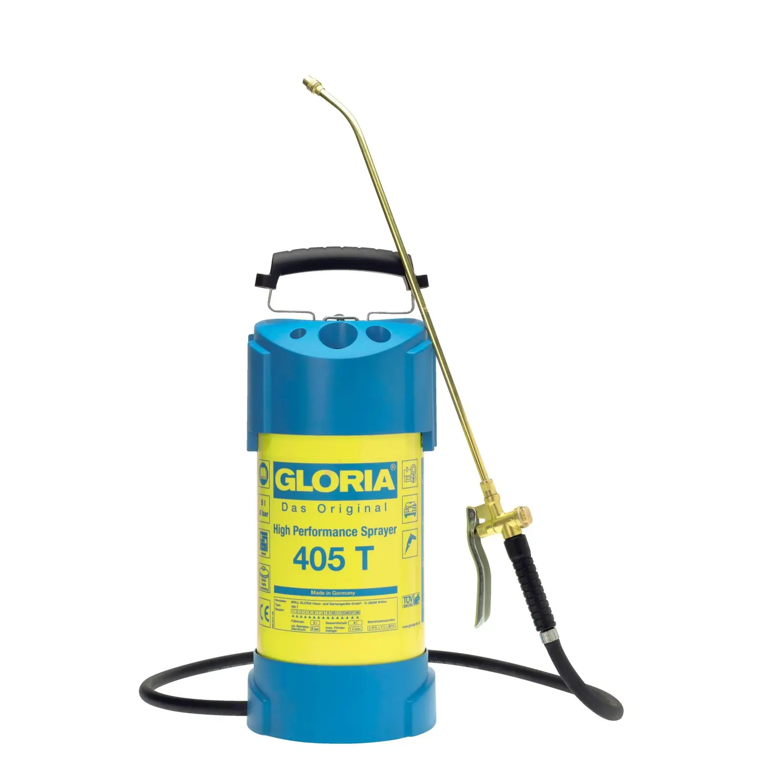 Gloria Výkonný tlakový postřikovač 405 T, ocel/plast, 6 bar, 5 l
