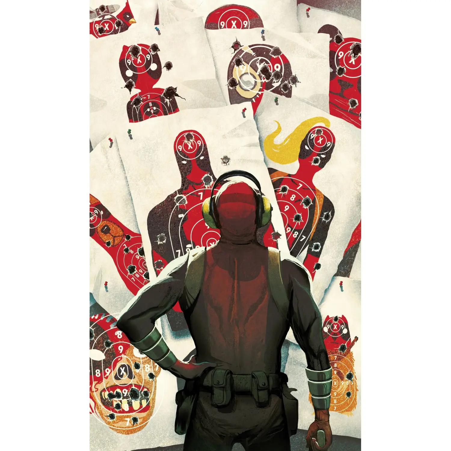 Komar Vliesová fototapeta Marvel Deadpool Target Shooting 150 x 250 cm