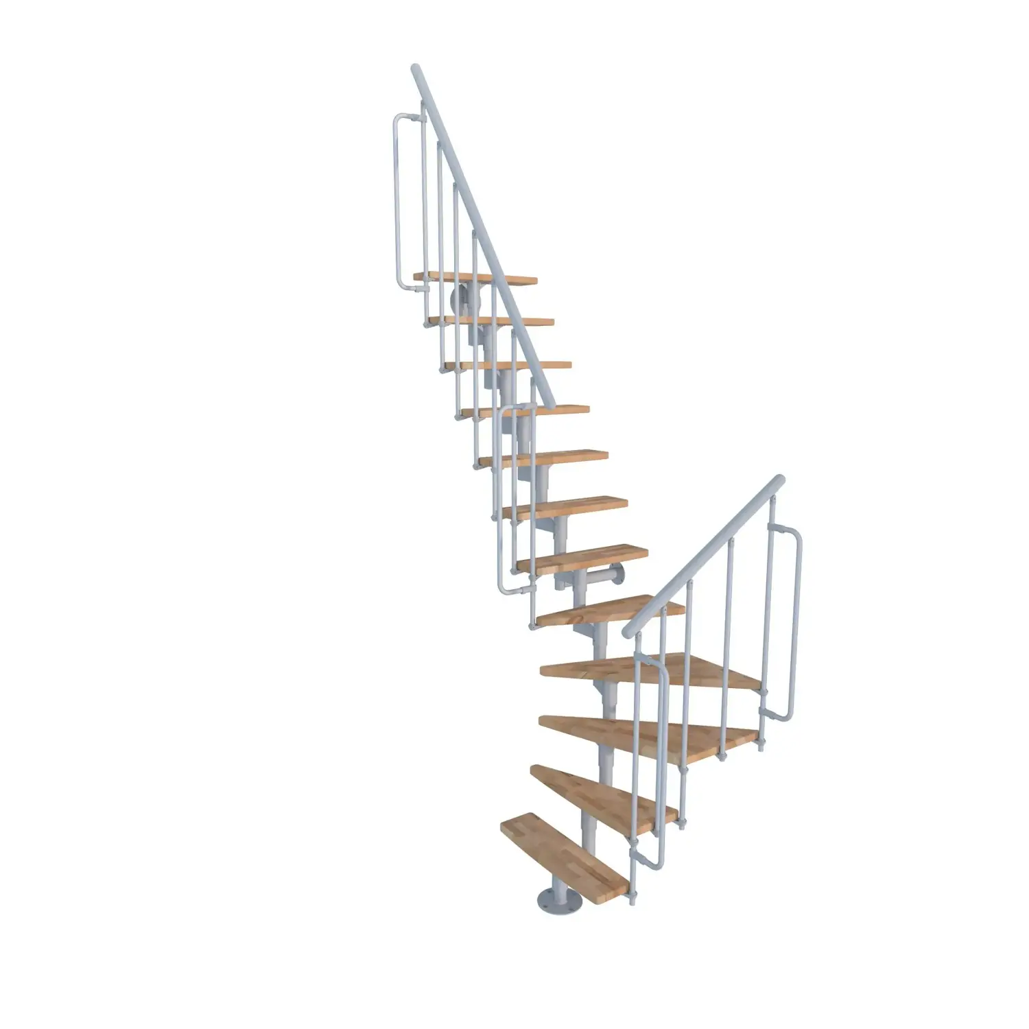 Minka STAIRS Lomené modulové schodiště Joker Turn buk/bílá, 304,2 cm