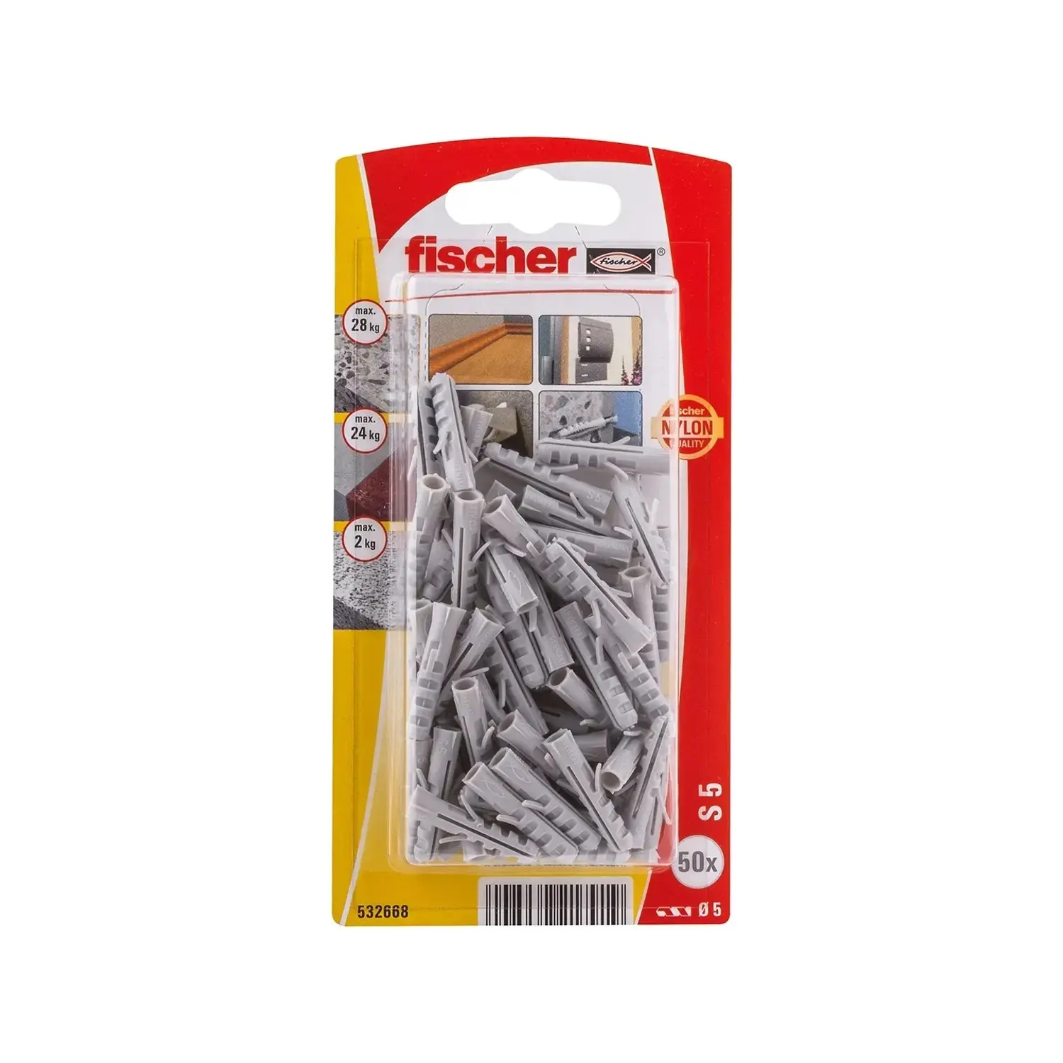 Fischer Expanzní hmoždinka S 5 K NV, 50 ks