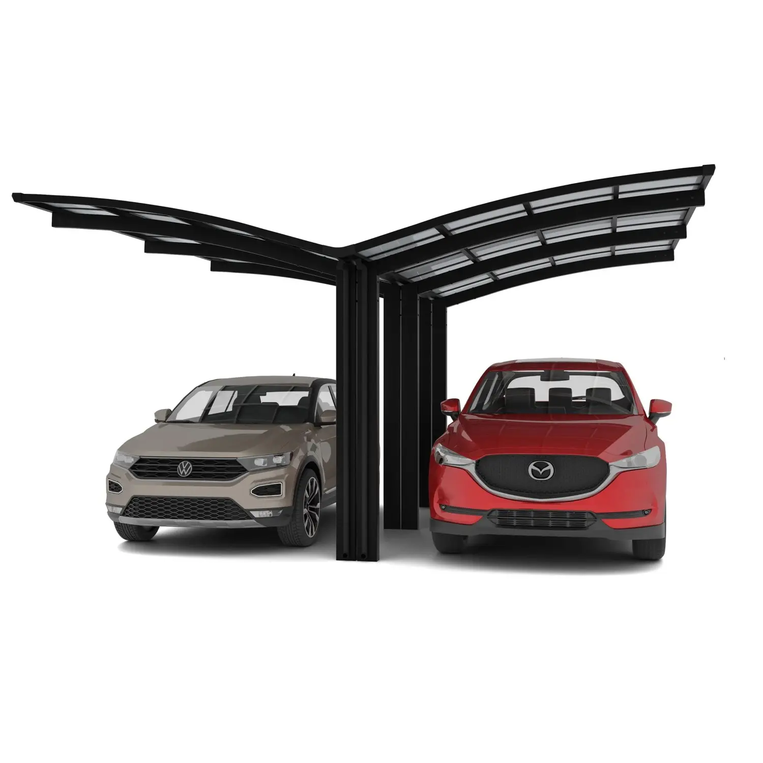 Ximax Alu přístřešek na 2 auta Portoforte Typ 110-Y černá 543 x 495 cm