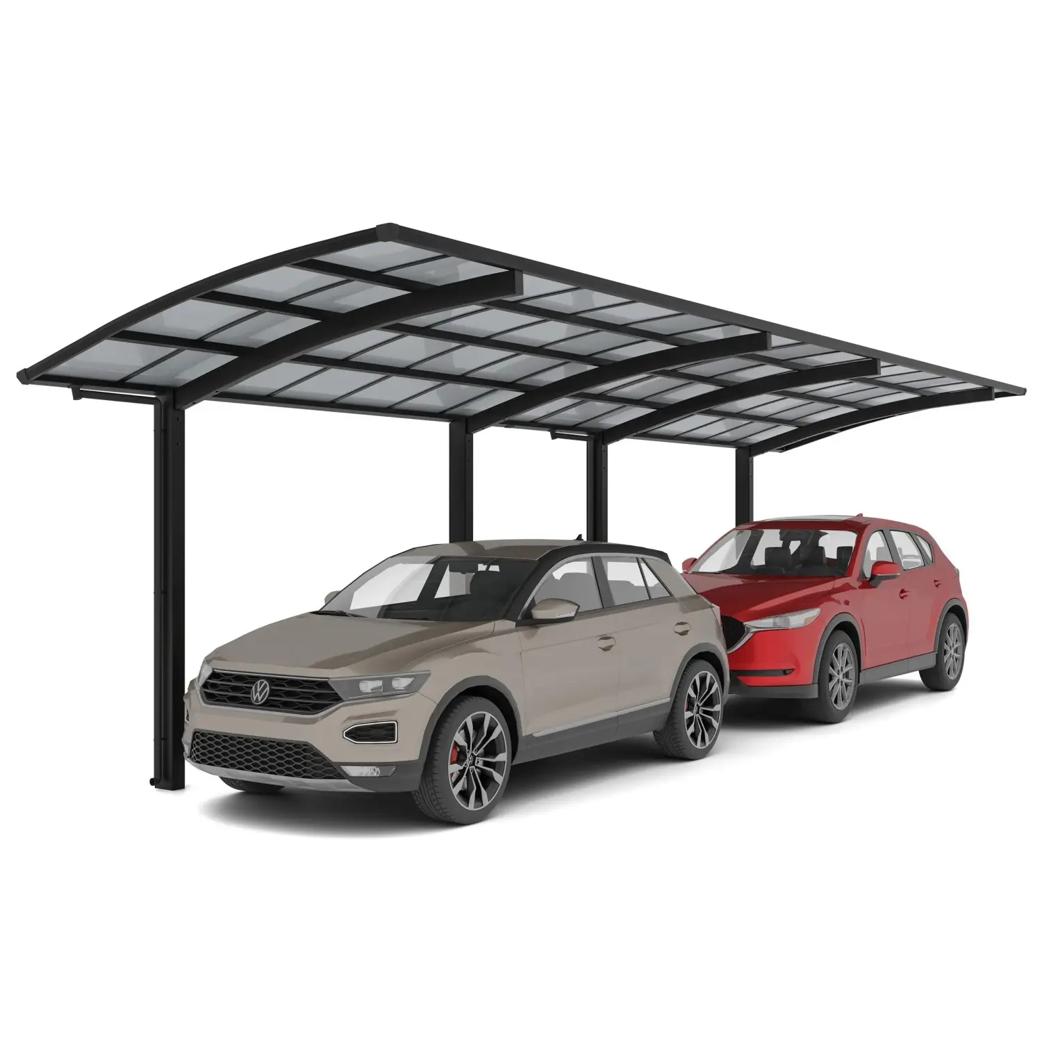 Ximax Alu přístřešek na 2 auta Portoforte Typ 60 Tandem černá 270 x 983 cm