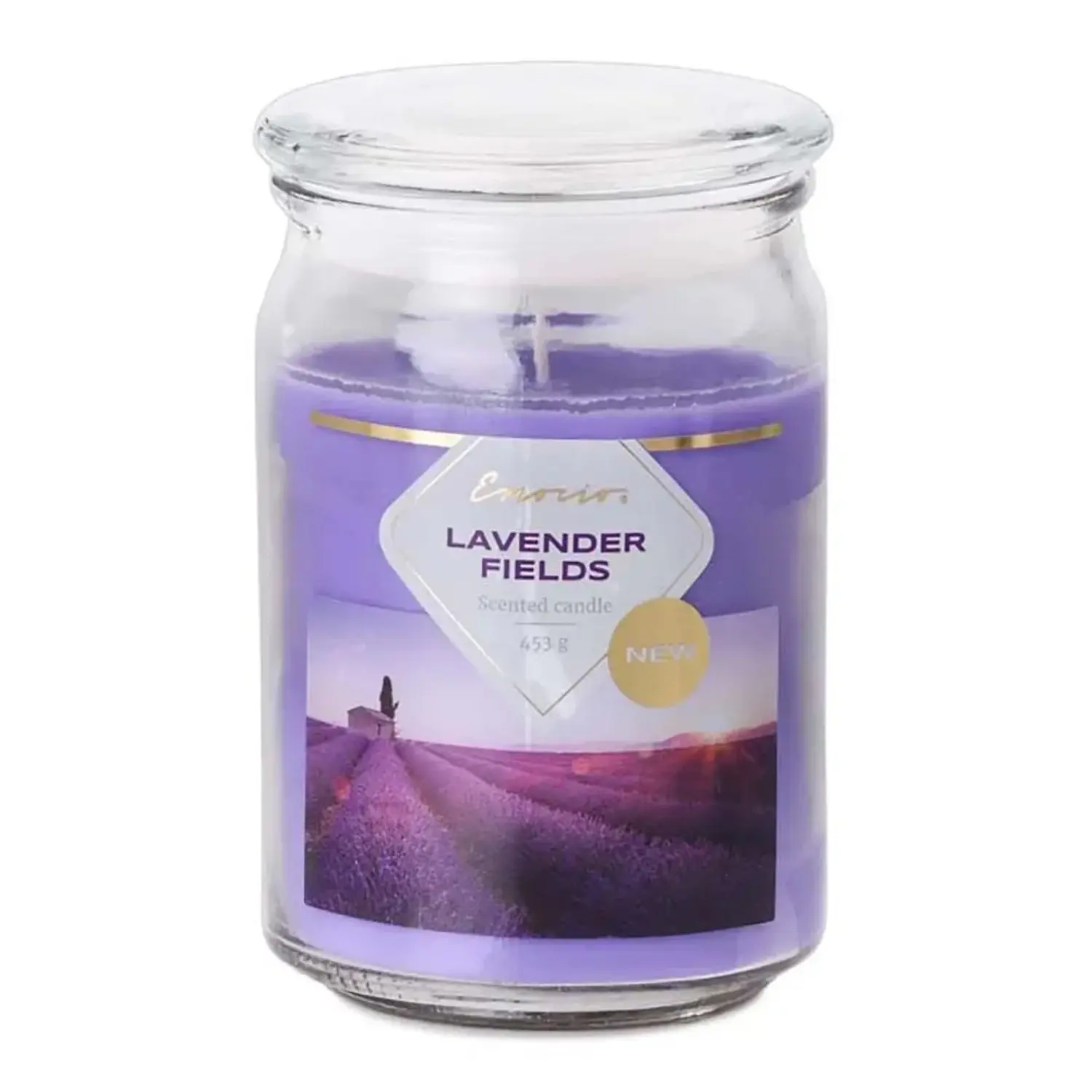 Emocio vonná svíčka ve skle Lavender se skleněným víčkem 93x142mm