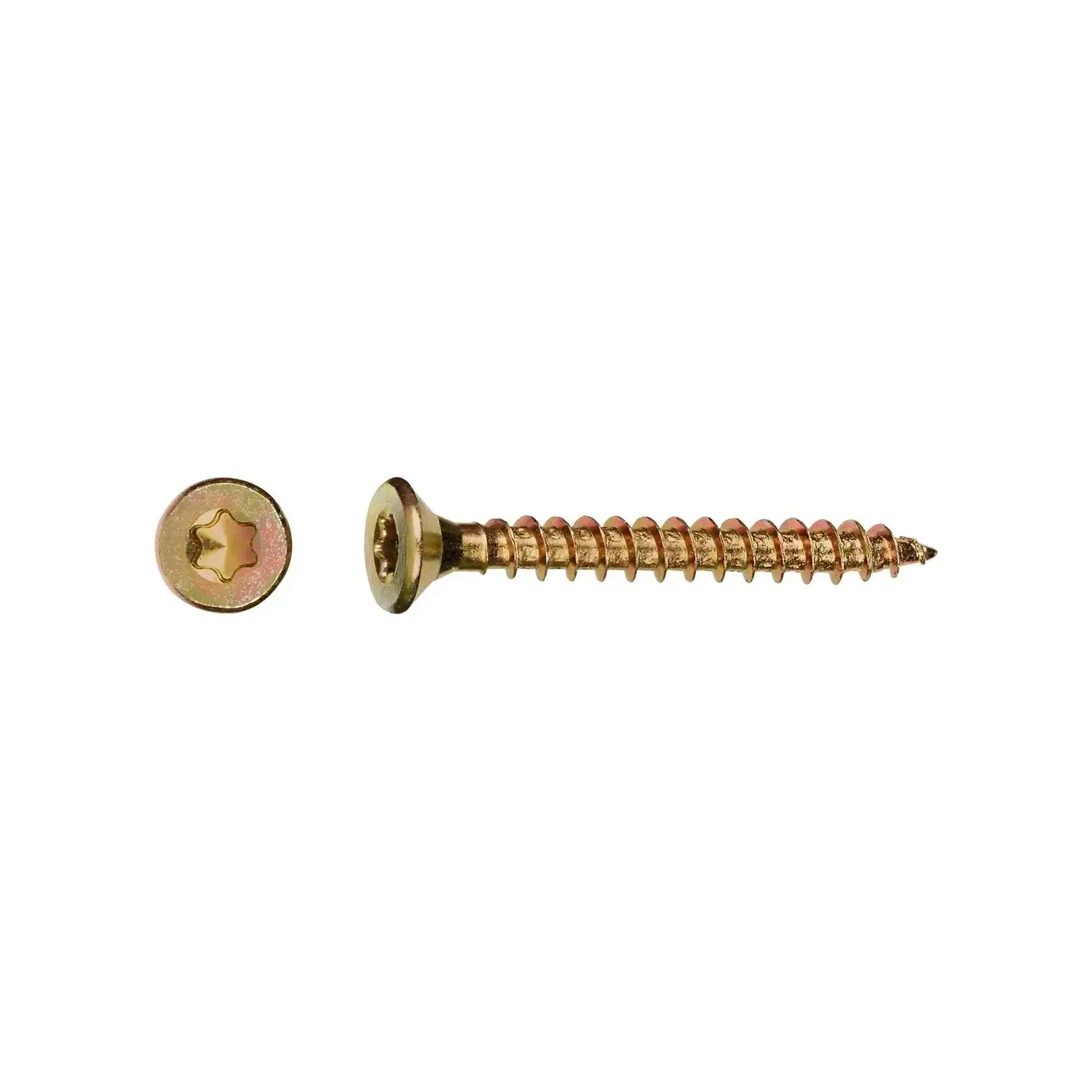 Uni vrut se zápustnou hlavou TX25 plný závit žlutě pozink. 5x20 mm, 200 ks