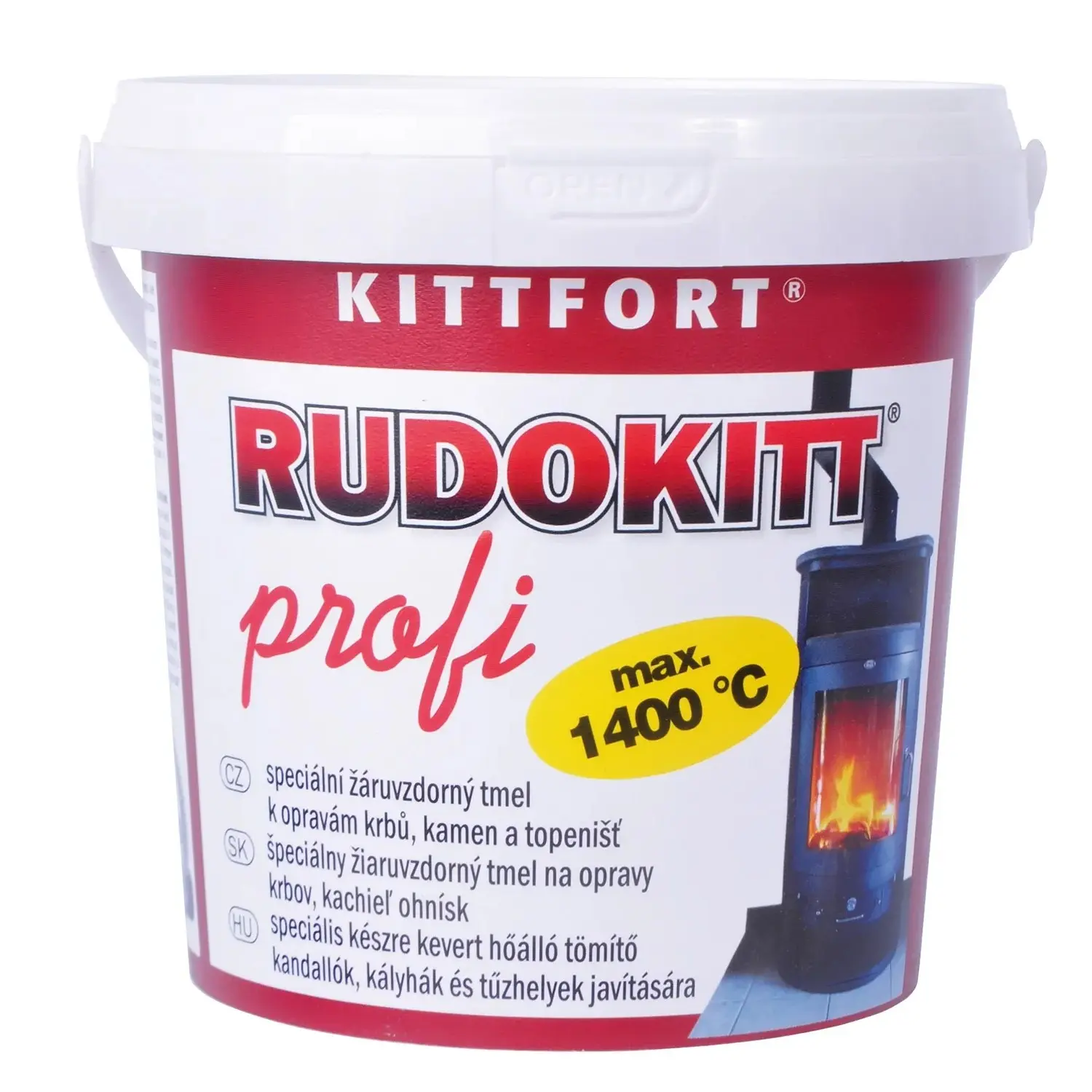 KITTFORT Rudokitt Profi žáruvzdorný Tmel 1,8 kg černý