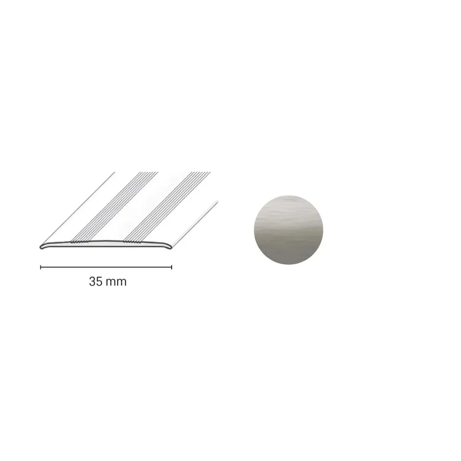 Döllken Profiles Přechodový profil DP 08 S samolepicí 35 x 1800 mm, nerezový