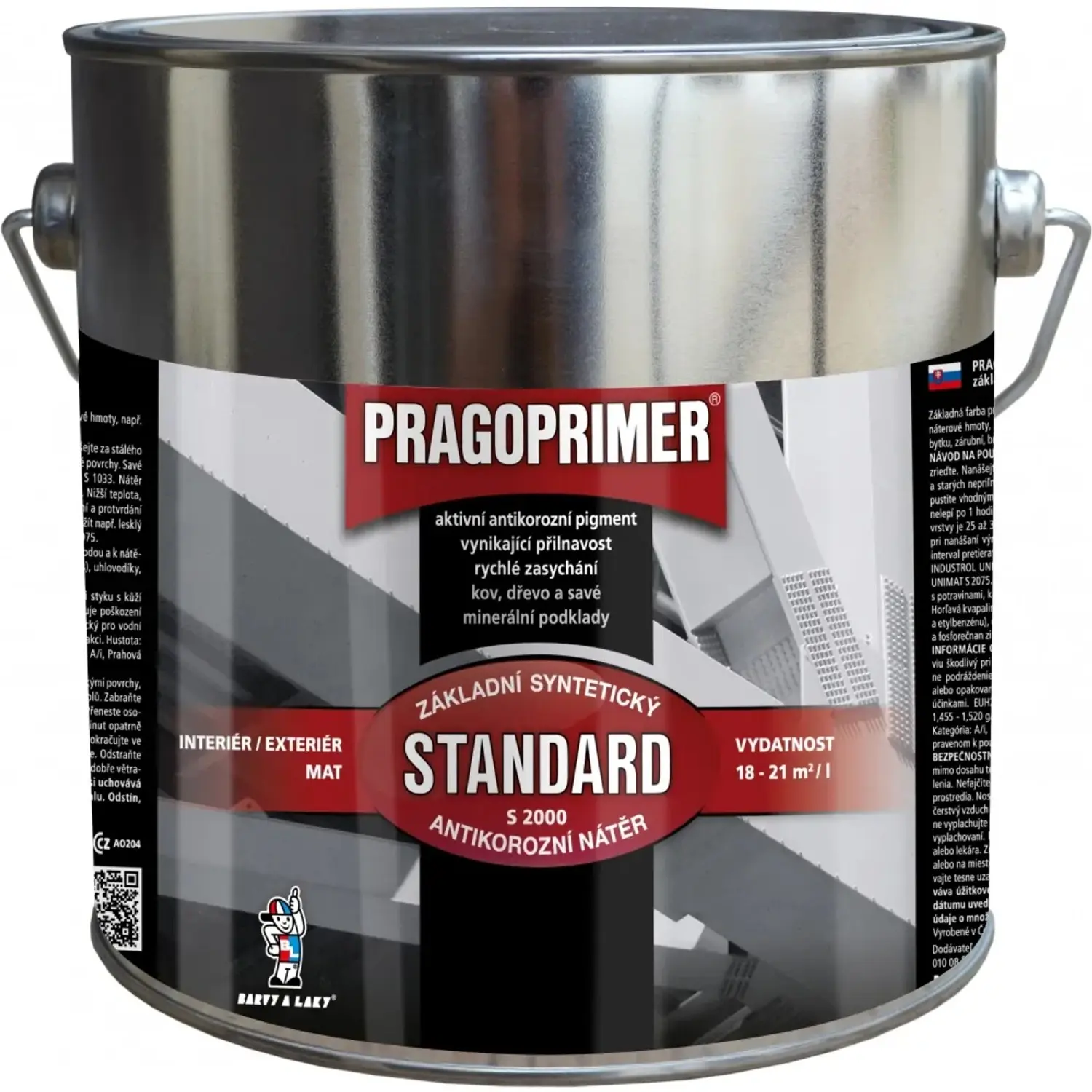 PRAGOPRIMER Základní antikorozní nátěr STANDARD S 2000 0840 červenohnědá 2,5 l