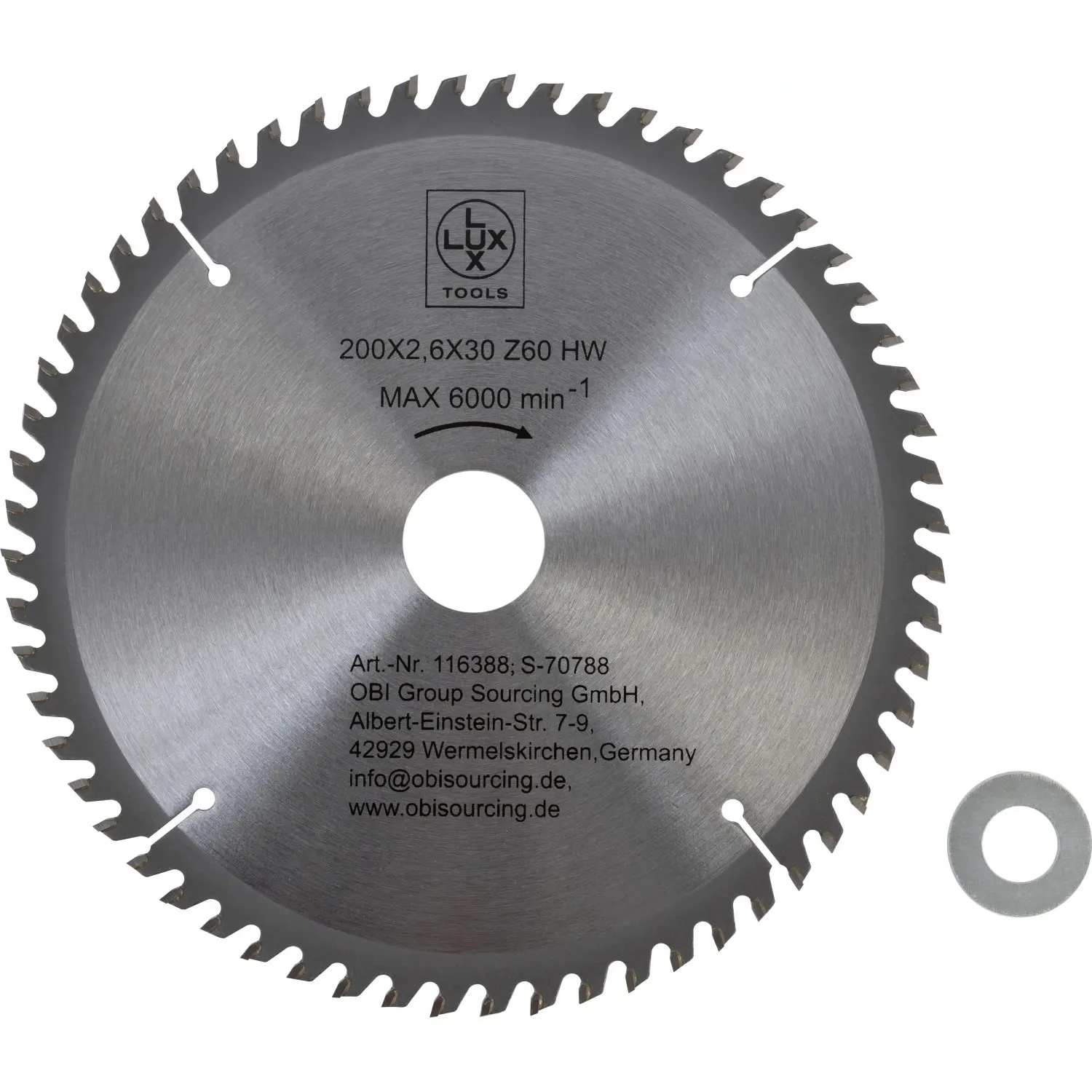 LUX-TOOLS Pilový kotouč z tvrdokovu do dřeva, 60 zubů, pr. 200 x 30 mm