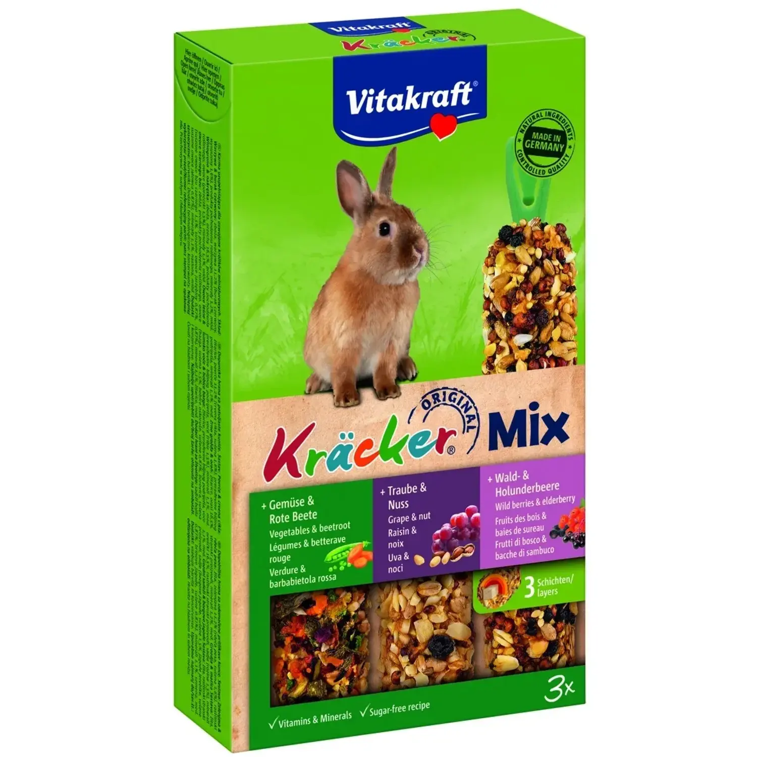 Vitakraft Rodent Rabbit pochoutka kräck trio mix 3ks