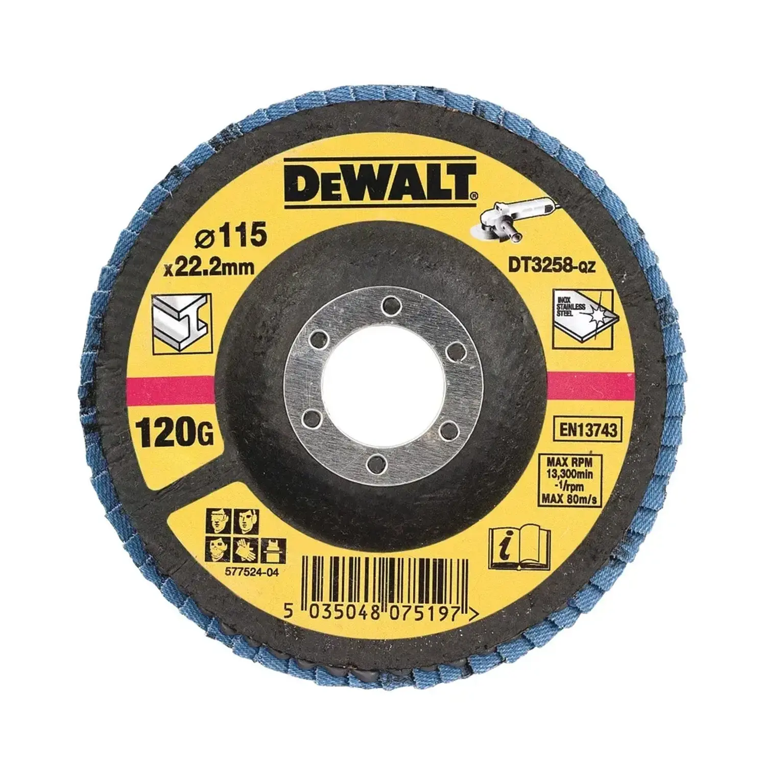DeWALT Lamelový brusný kotouč DT3258 P120, pr. 115 x 22,23 mm