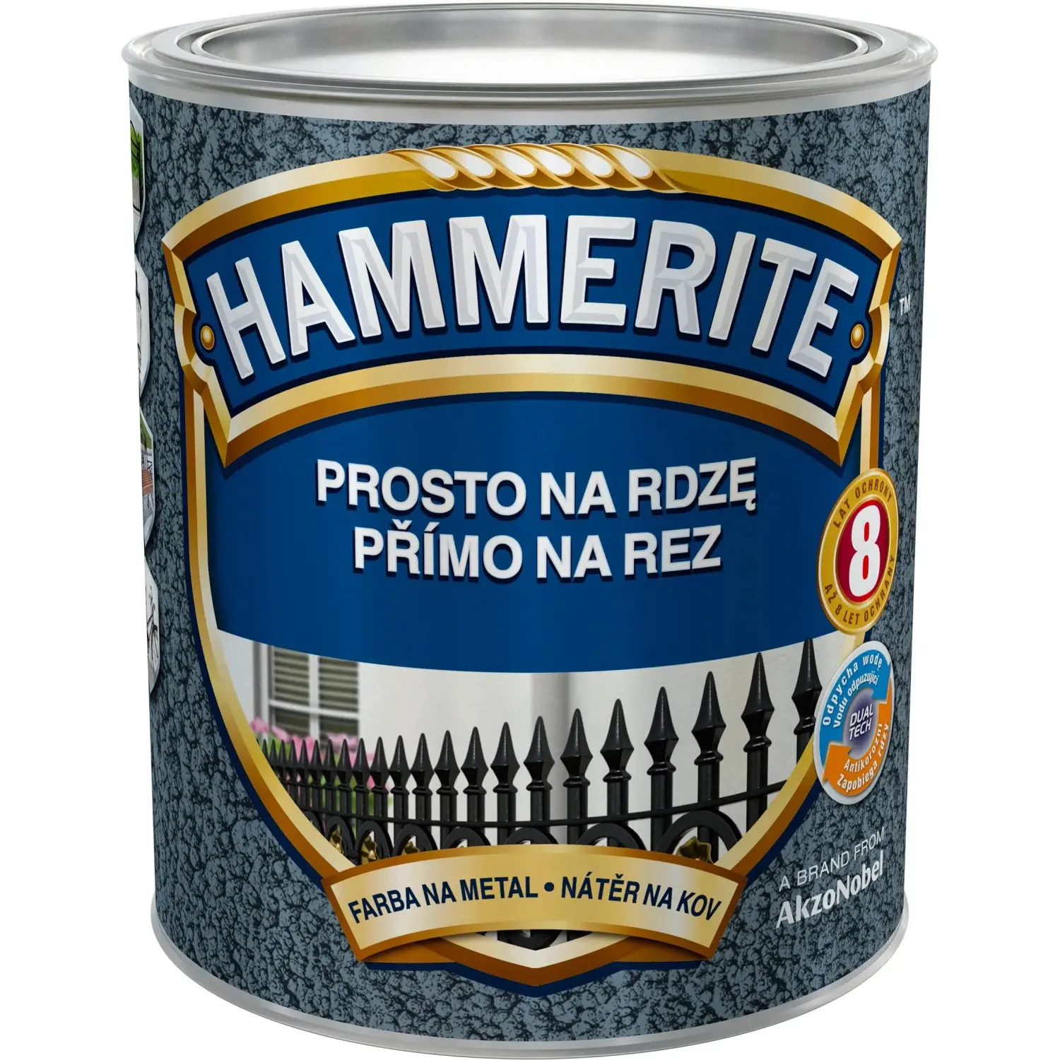 Akzo Nobel Hammerite Přímo na rez kladívkový 0,7L stříbrošedá