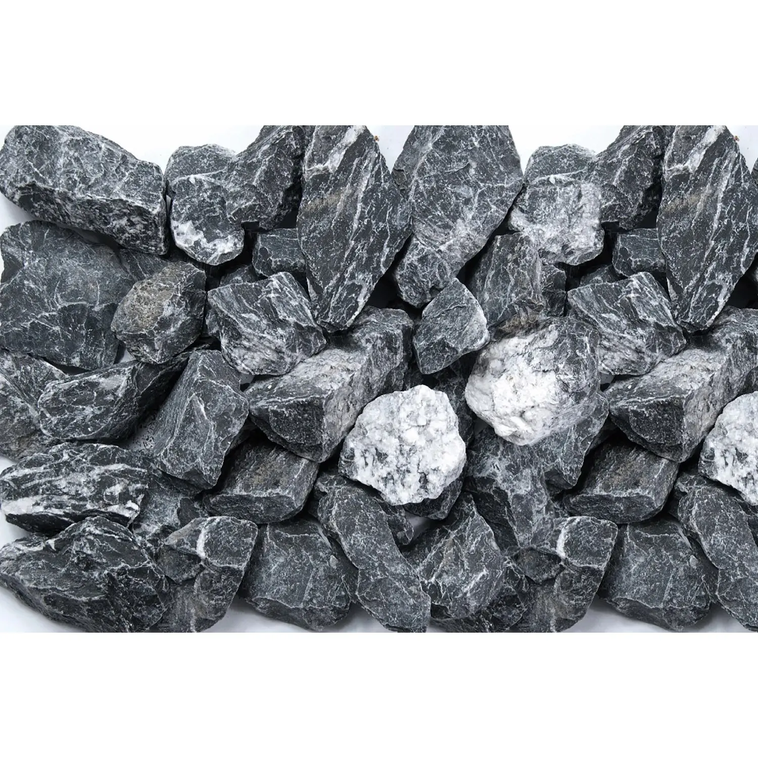 Mramorové kamenivo černobílé 25-50 mm 25 kg PE pytel